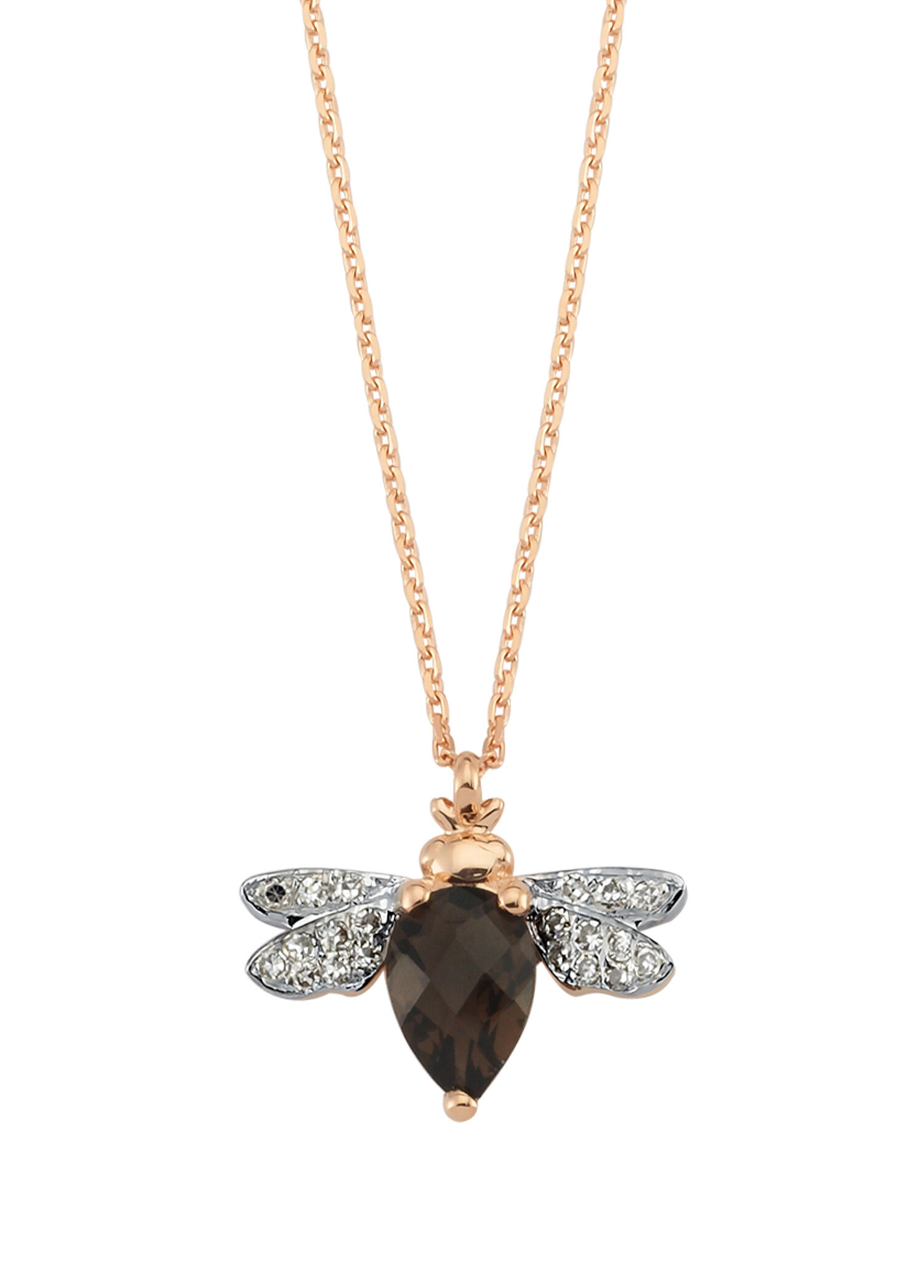 Queen Bee Bella ​​Elmas Dumanlı Topaz Altın Kolye
