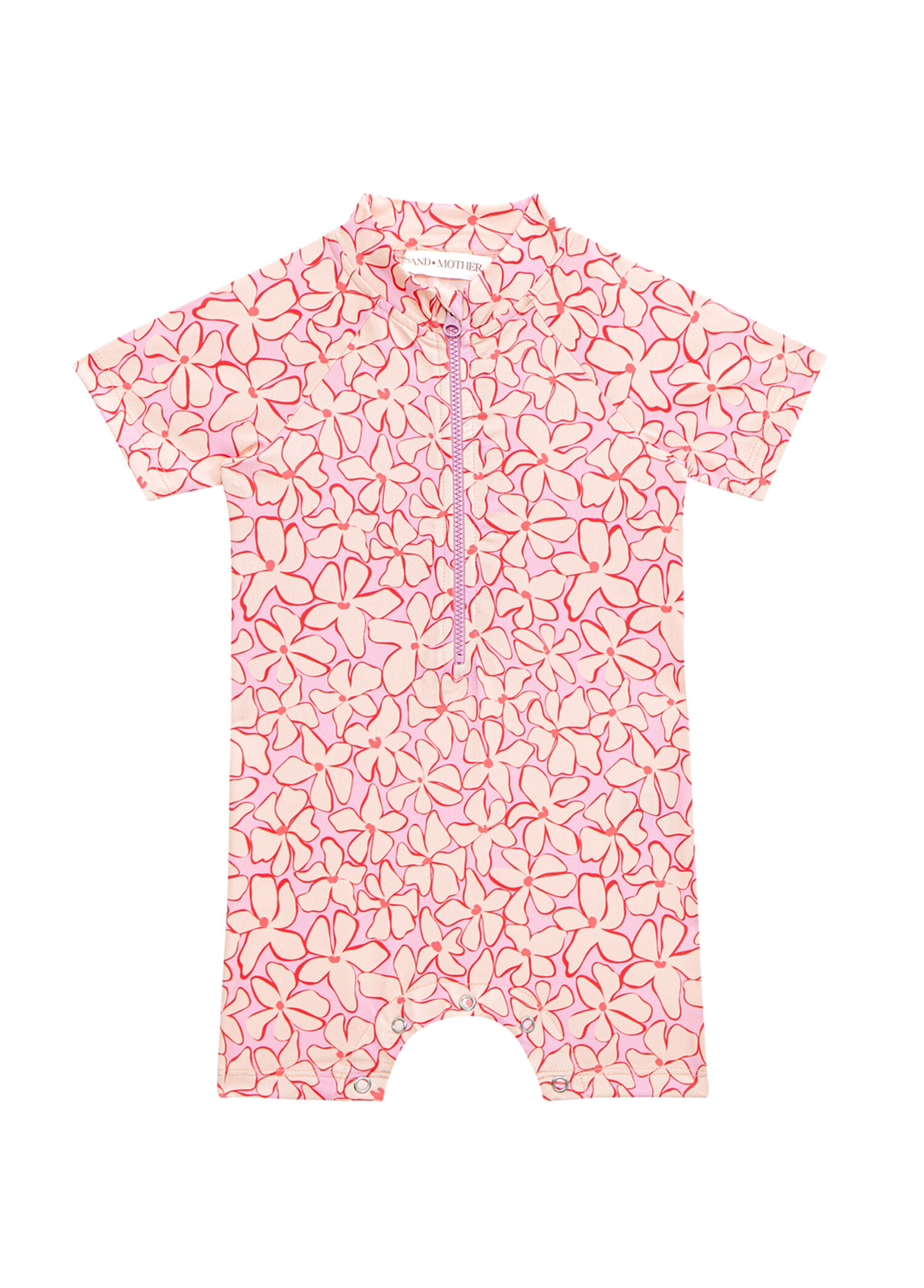 Lilac Blossom UV Korumalı Alttan Çıtçıtlı Kız Bebek Mayo
