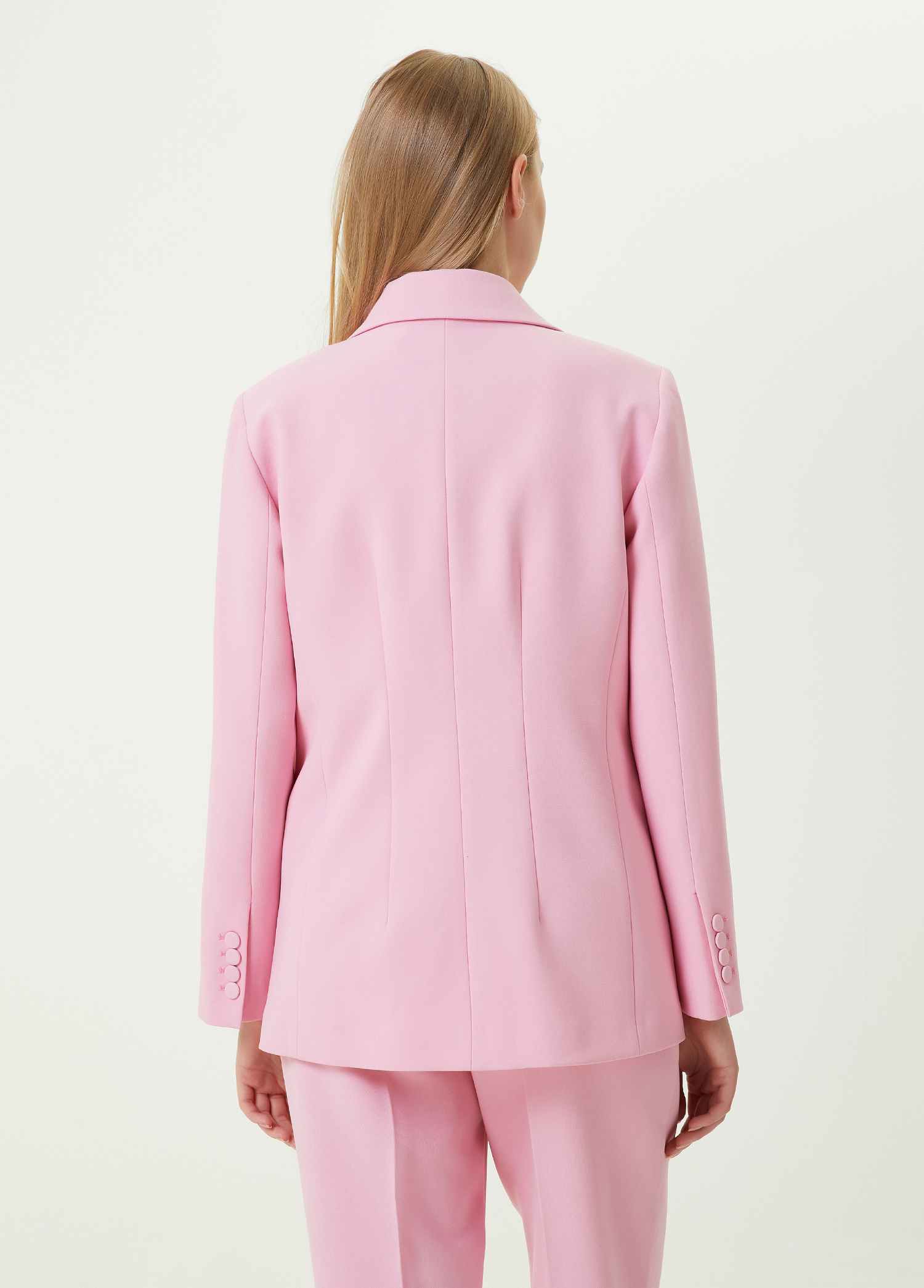 Pembe Kırlangıç Yaka Kruvaze Blazer_5