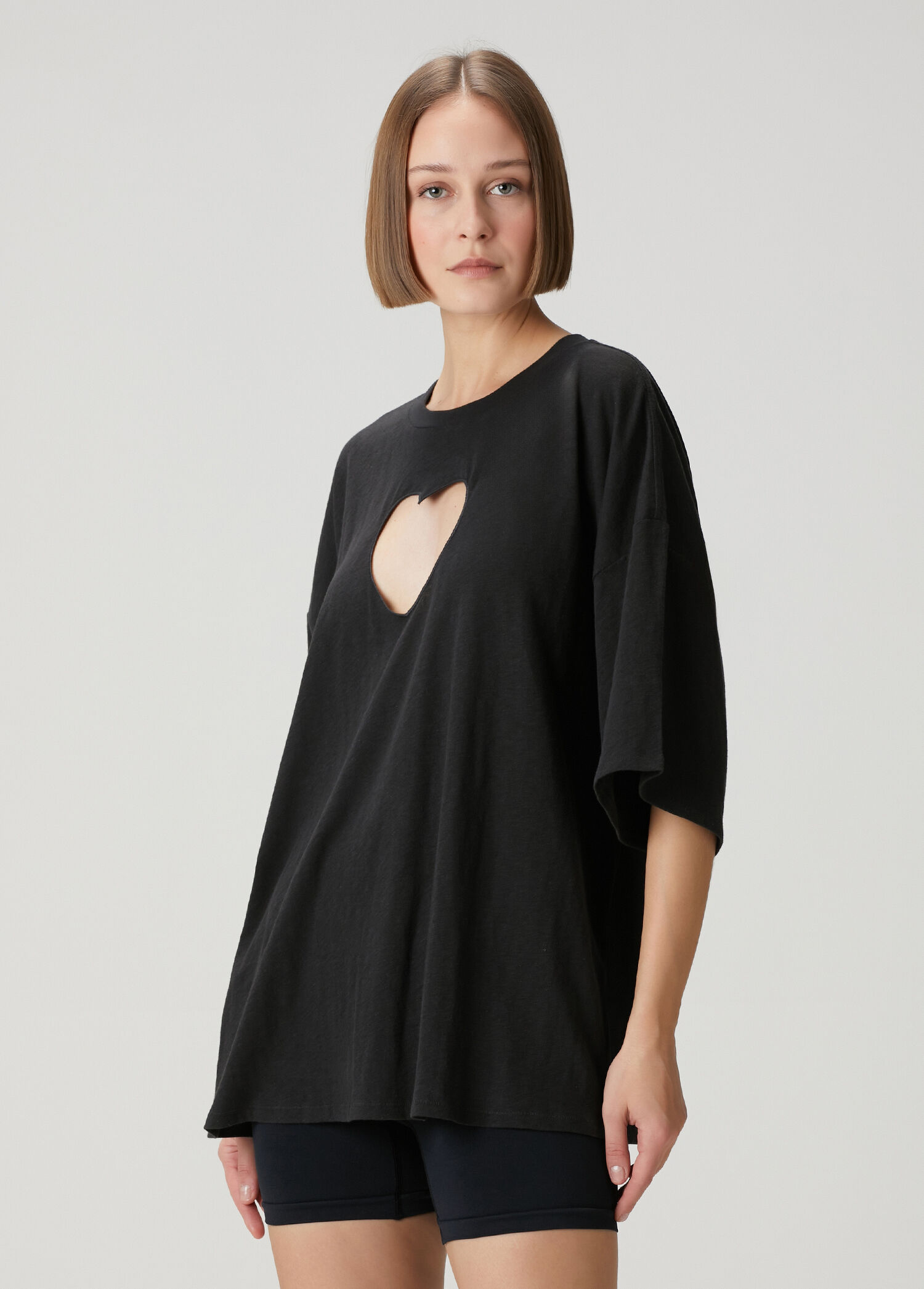 Heart Oversized Siyah T-shirt