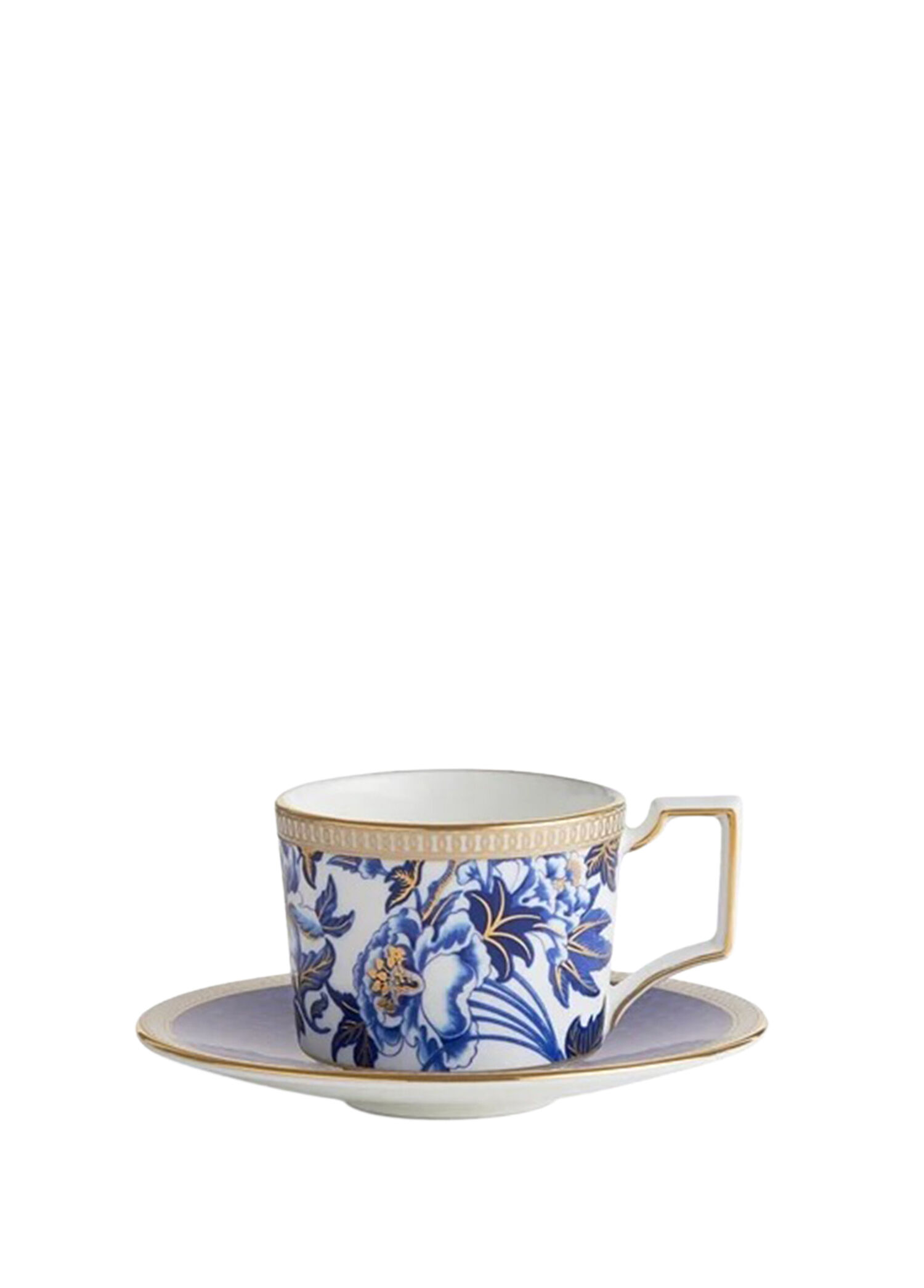Wedgwood - Hibiscus Fine Bone Renkli Desenli Kahve Fincanı ve Tabağı  - Çok Renkli