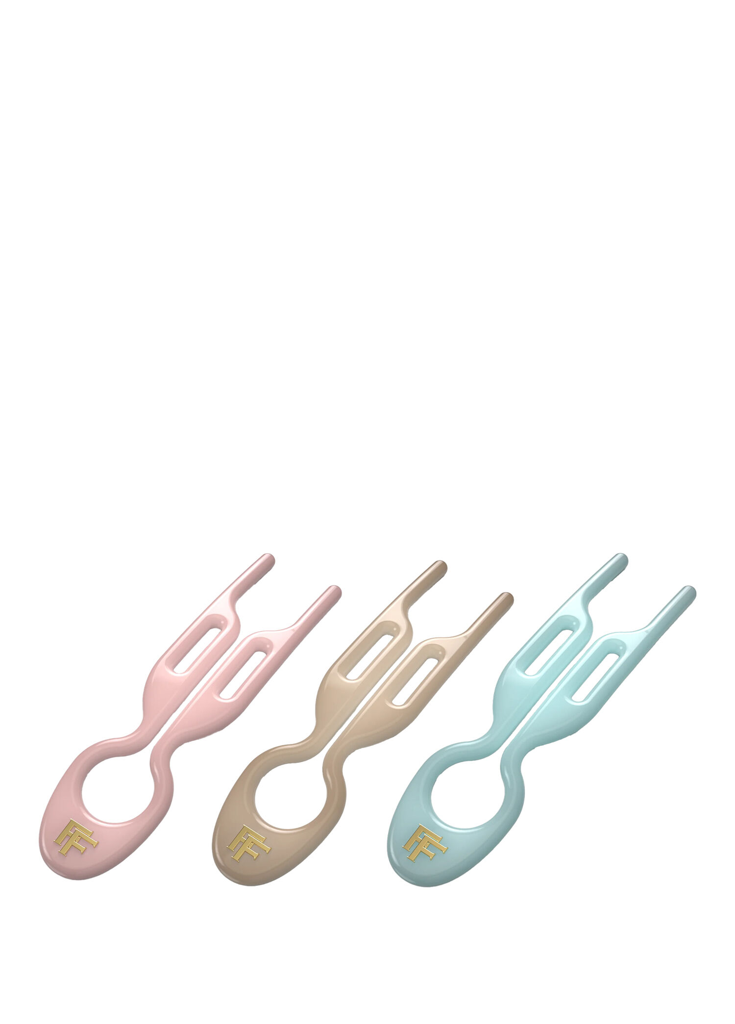 Nº 1 Hairpin Miami Collection Seashell Pink Açık Bej ve Tantalizing Blue 3'lü Kadın Saç Tokası