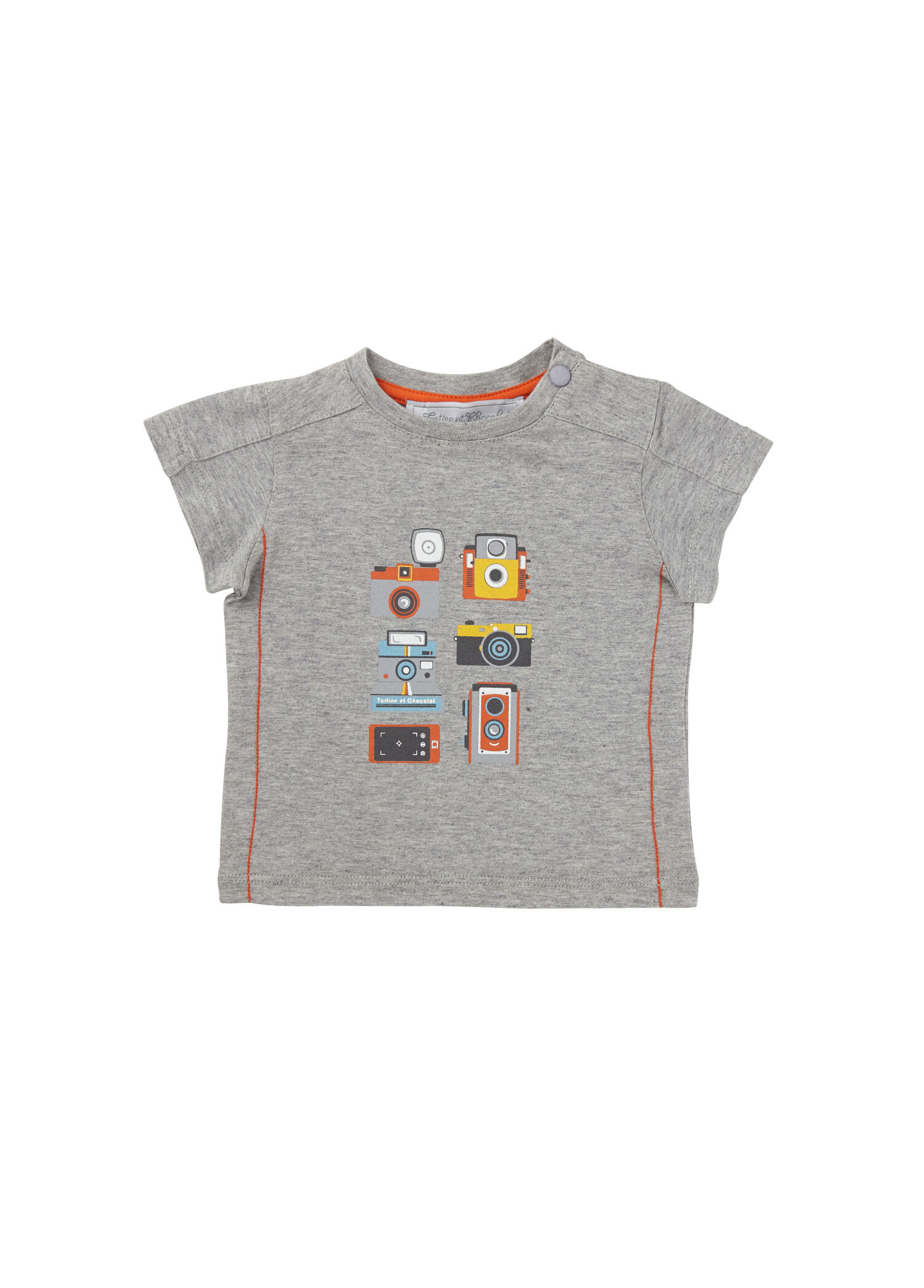 Yuvarlak Yaka Gri Erkek Bebek T-Shirt