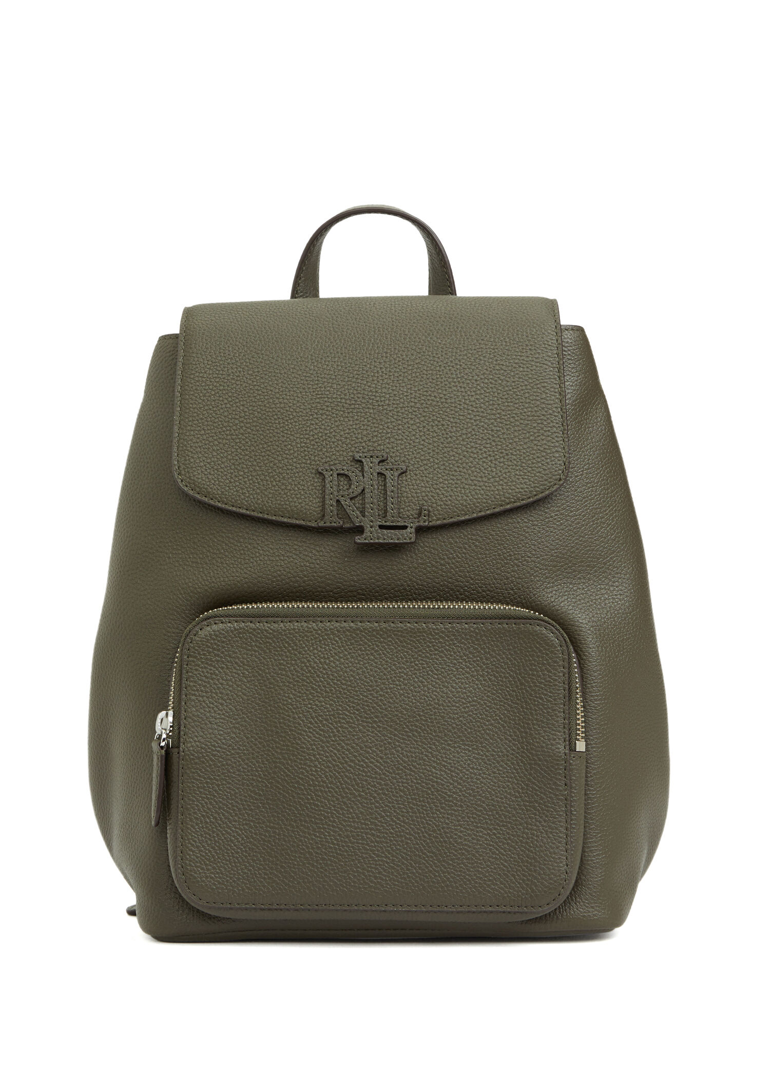 Rucksack Medium Koyu Haki Kadın Deri Sırt Çantası