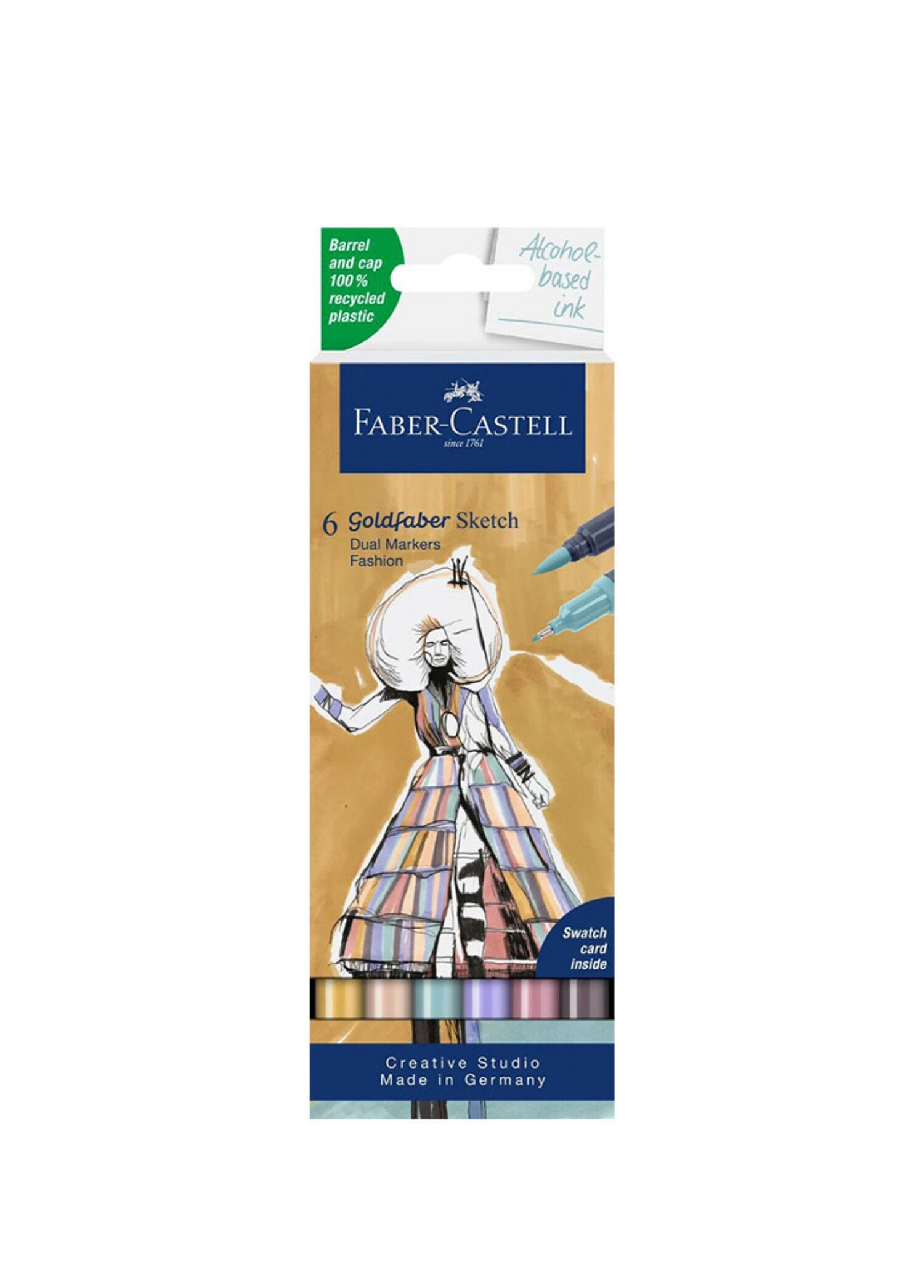 Goldfaber Sketch Marker Fashion Çift Fineliner Uçlu 6'lı Keçeli Kalem Seti
