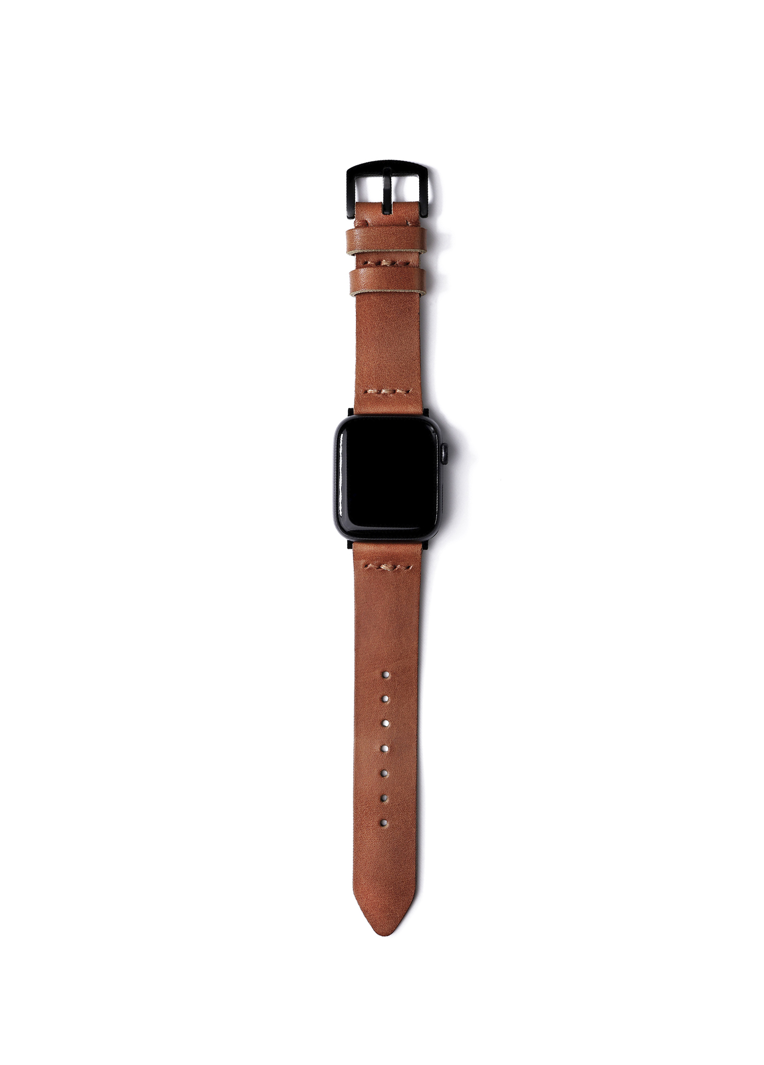 Apple Watch Seri 8/7/SE/6/5/4/3 Uyumlu 41mm 40mm 38mm Tek Katlı Taba Deri El Yapımı Kordon