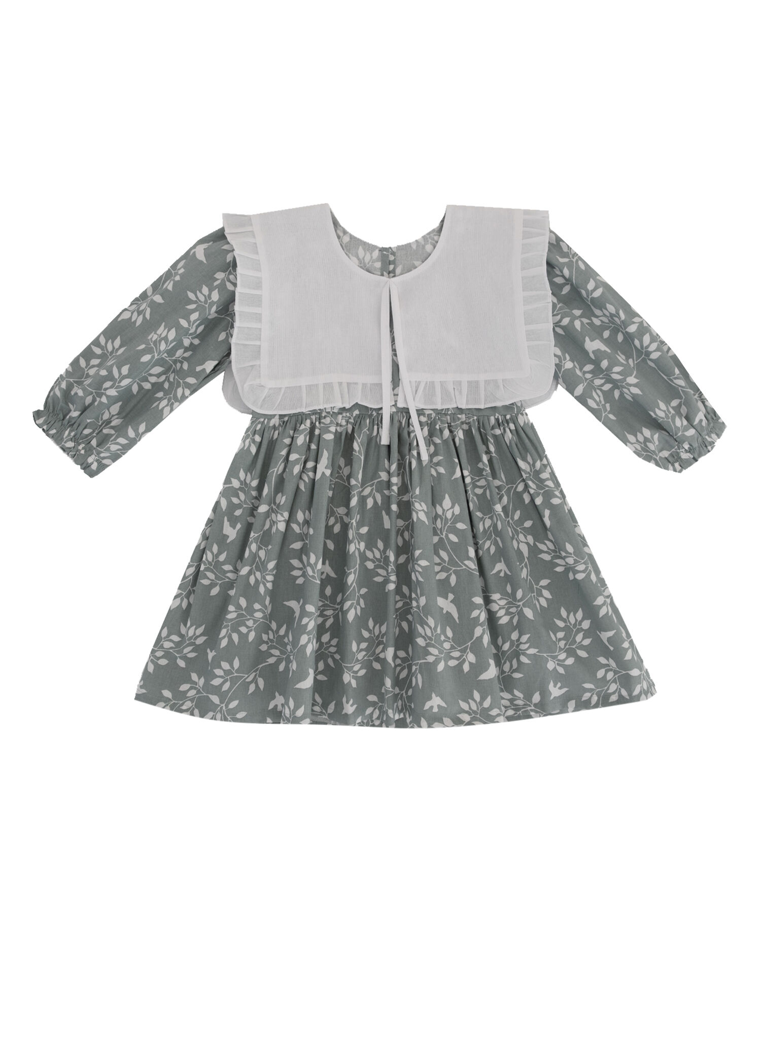 Eleanor Mint Beyaz Pamuklu Kız Bebek Çocuk Elbise