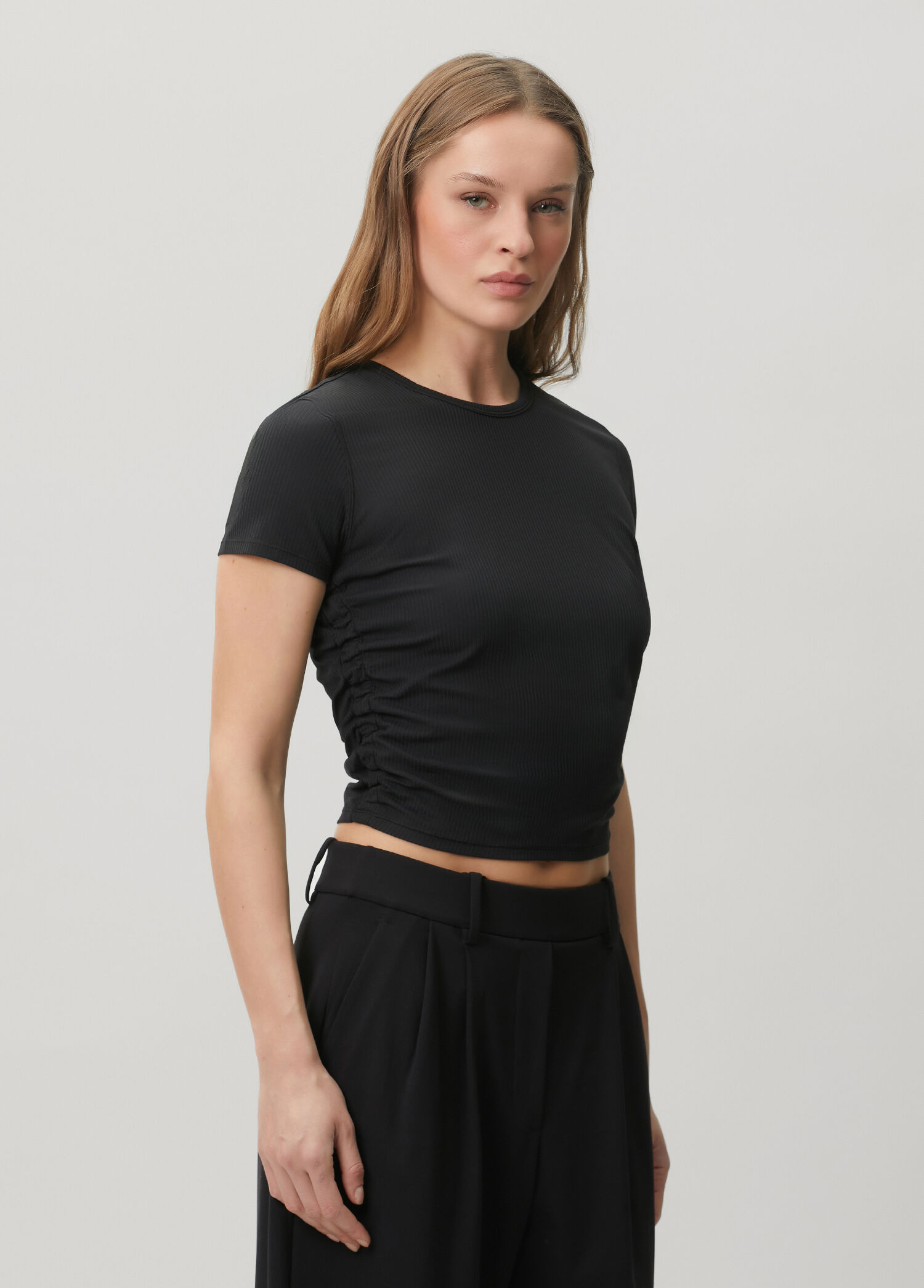 All It Takes Siyah T-Shirt Ribbed Nulu