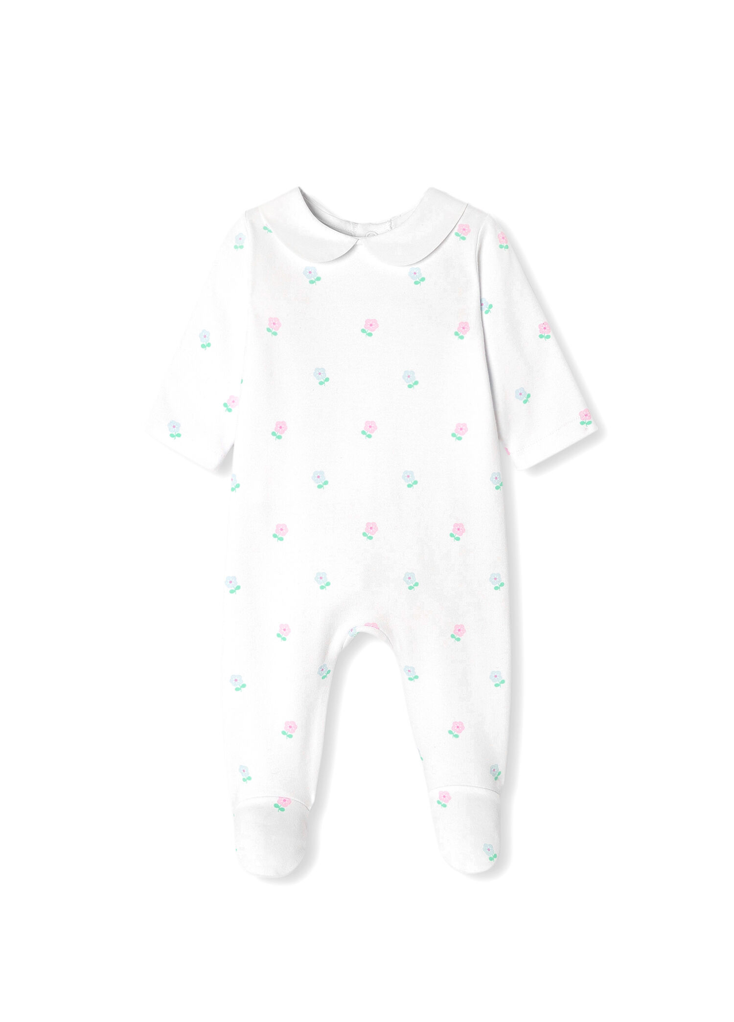 Beyaz Pamuklu Kız Bebek Pijama