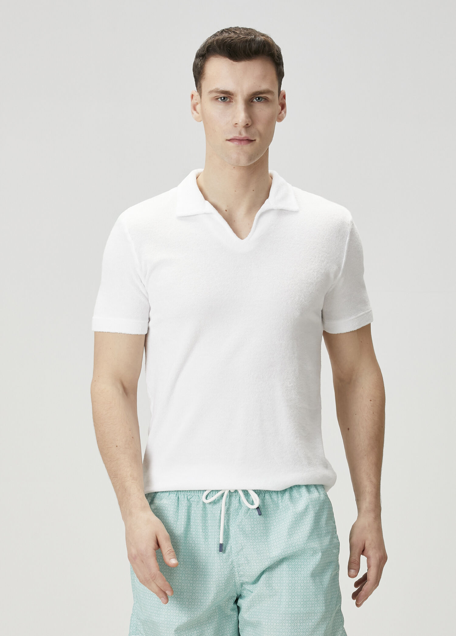 Peter Beyaz Polo Yaka Terry T-shirt