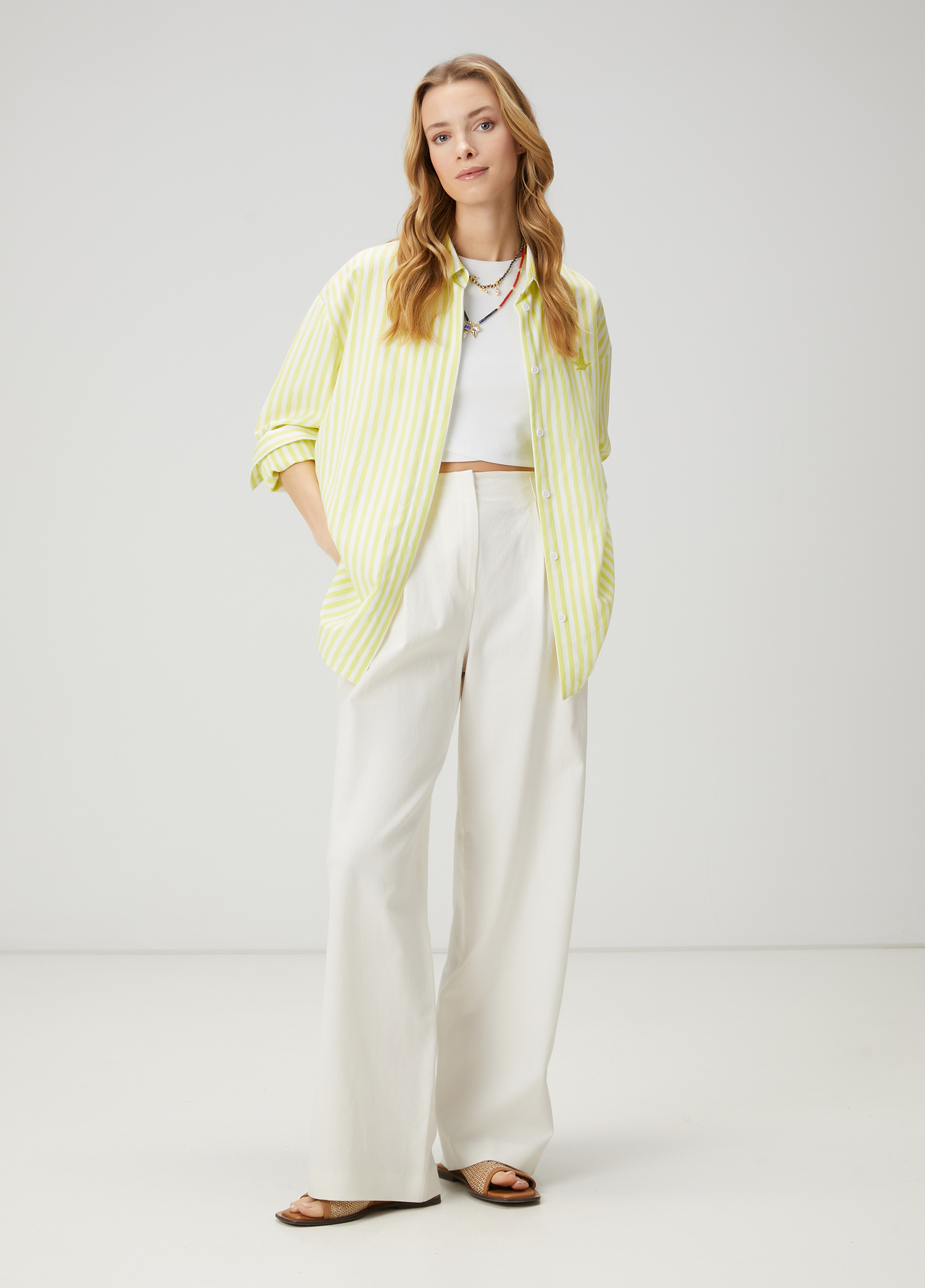 Off White Linen Trousers