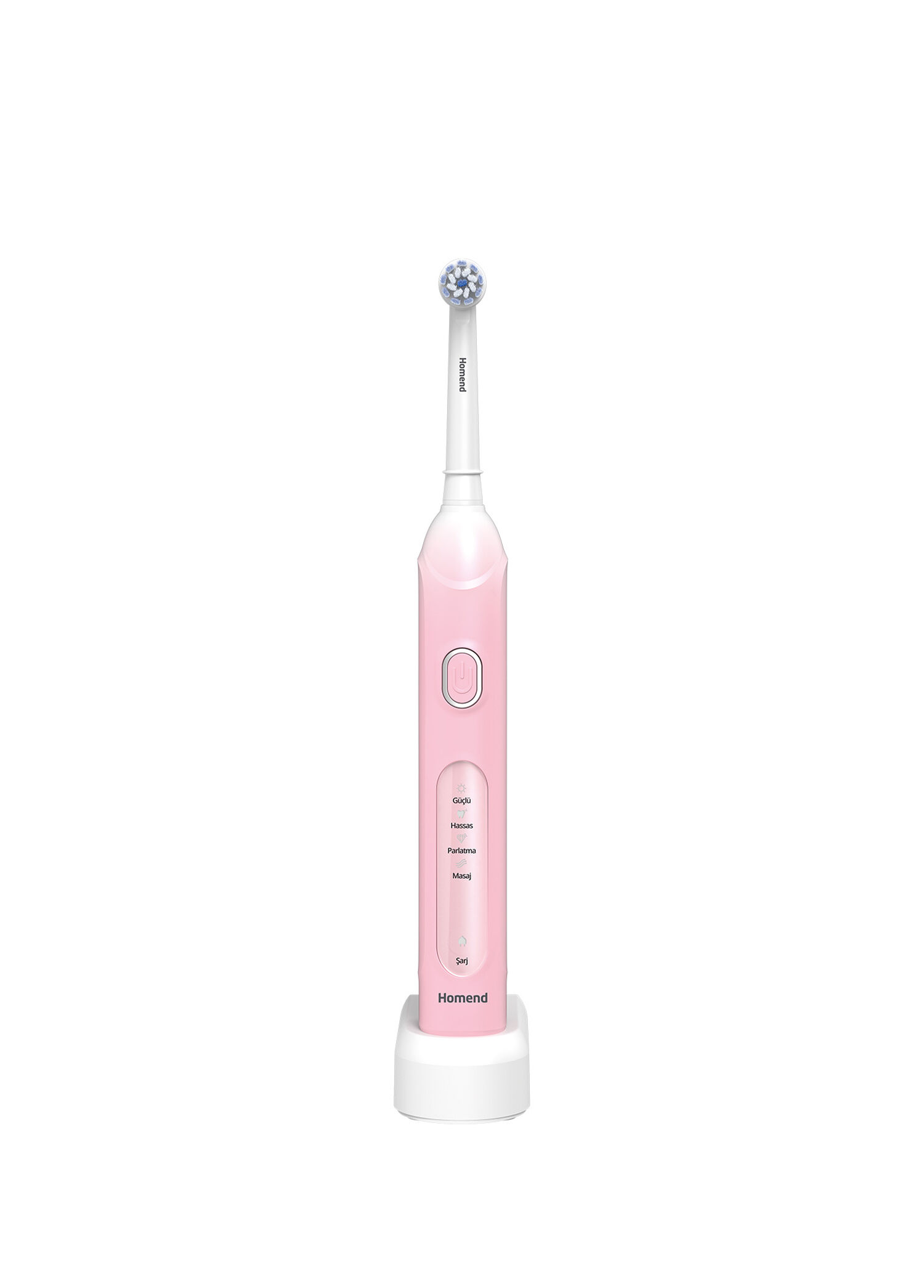 Brushboss 4701H Pembe 4 Modlu Akıllı Zamanlayıcılı Şarjlı Diş Fırçası