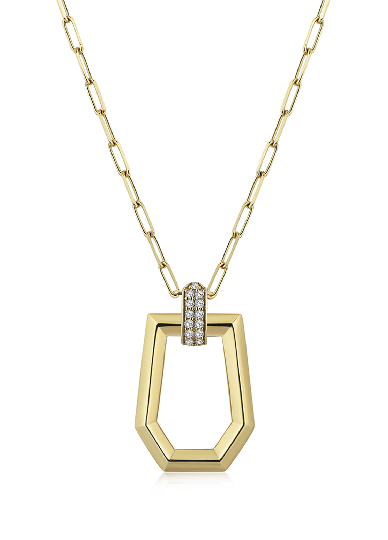 Insula Necklace Pırlanta Taşlı 14 Ayar Altın Kadın Kolye