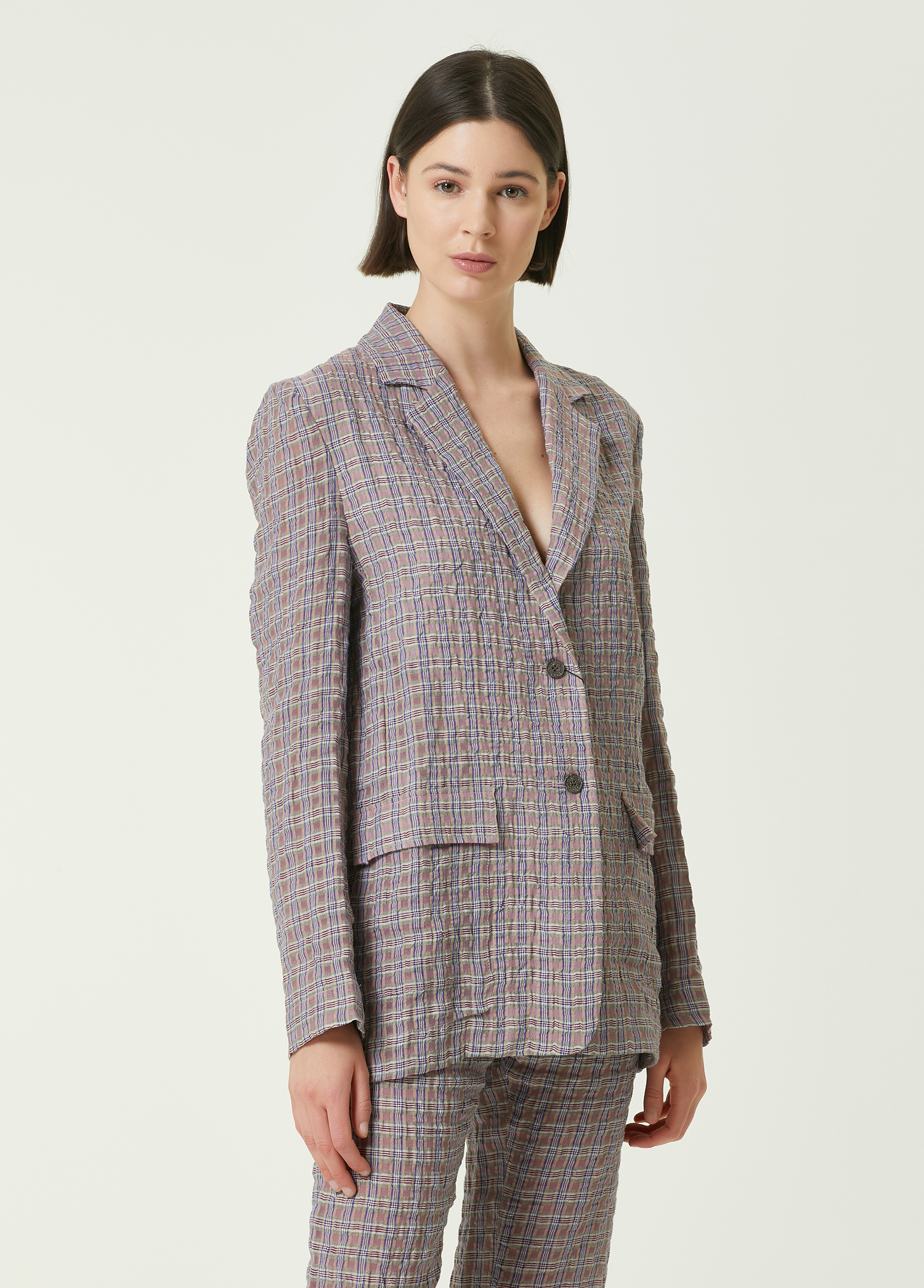 Beymen Pembe Ekoseli Keten Blazer. 1 Beymen Pembe Ekoseli Keten Blazer. 1