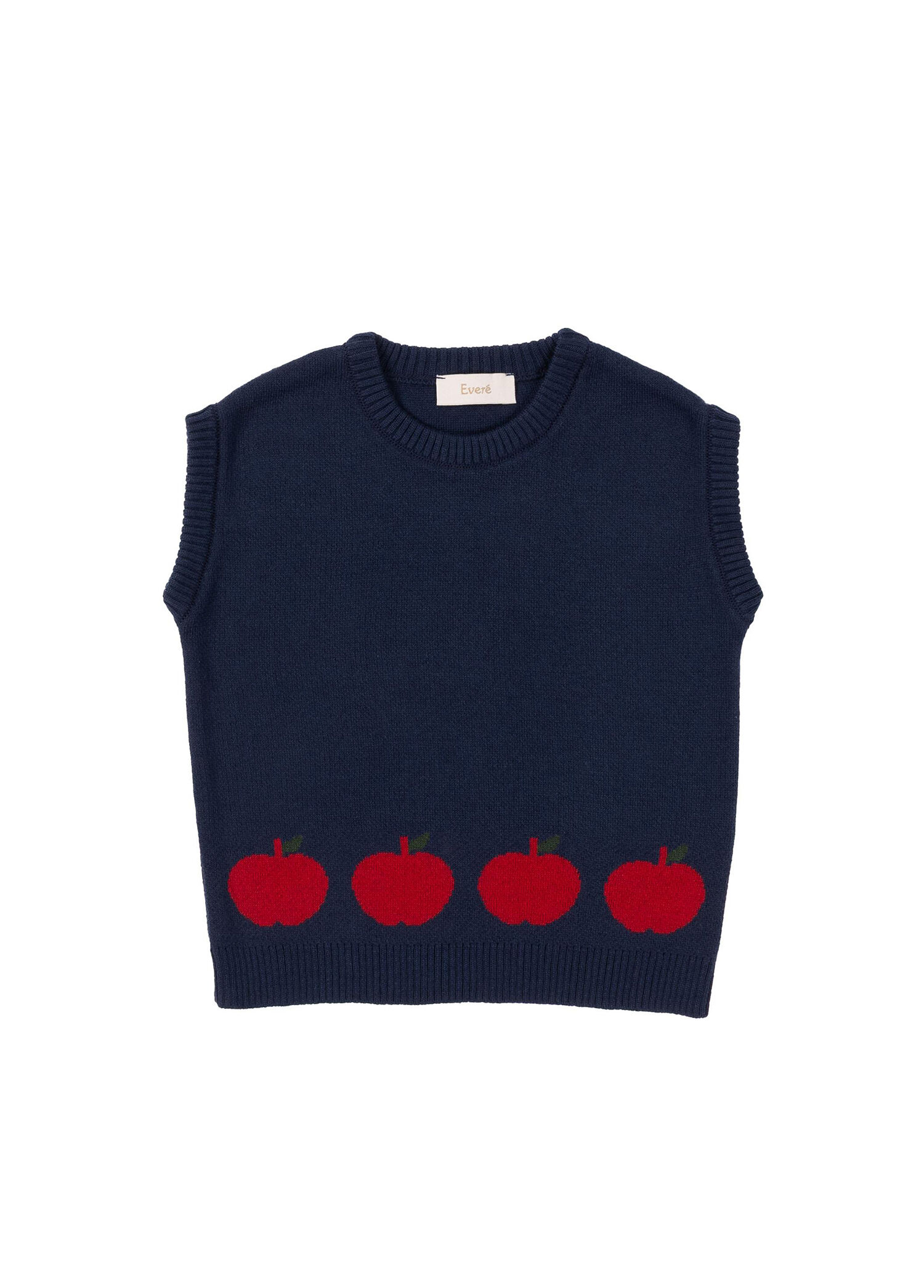 Apple Garden Lacivert Elma Desenli Unisex Çocuk Triko Süveter