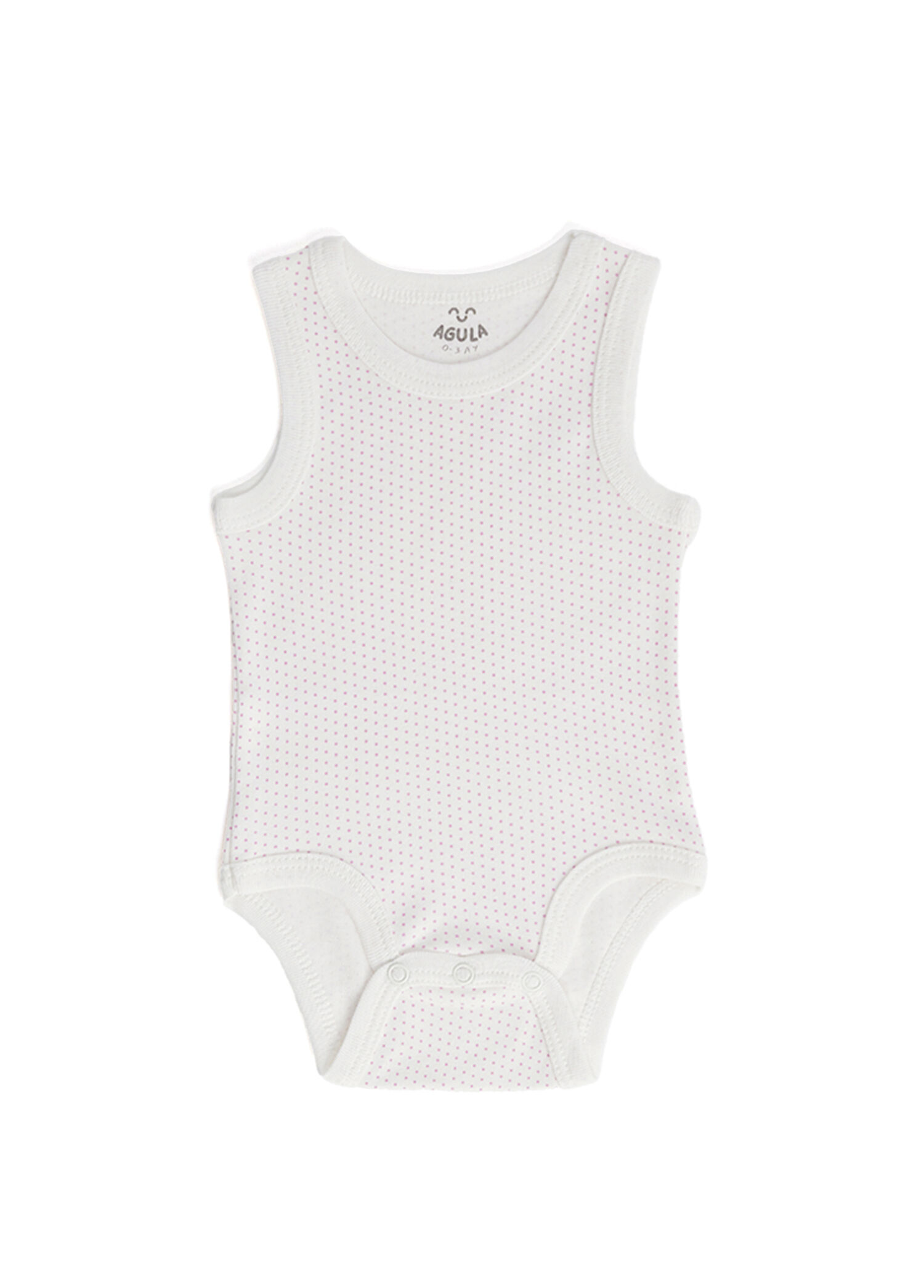 Beyaz Pembe Puantiyeli Kız Bebek 3'lü Body Atlet Seti