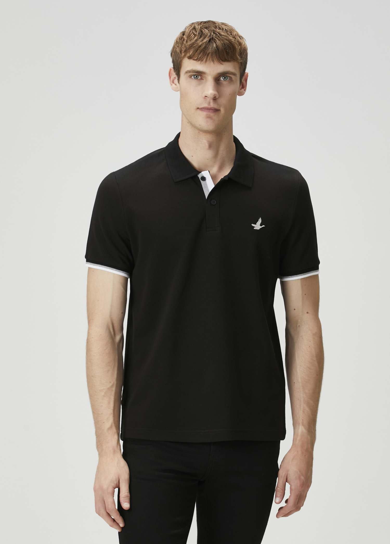 Siyah Gri Polo Yaka T-shirt