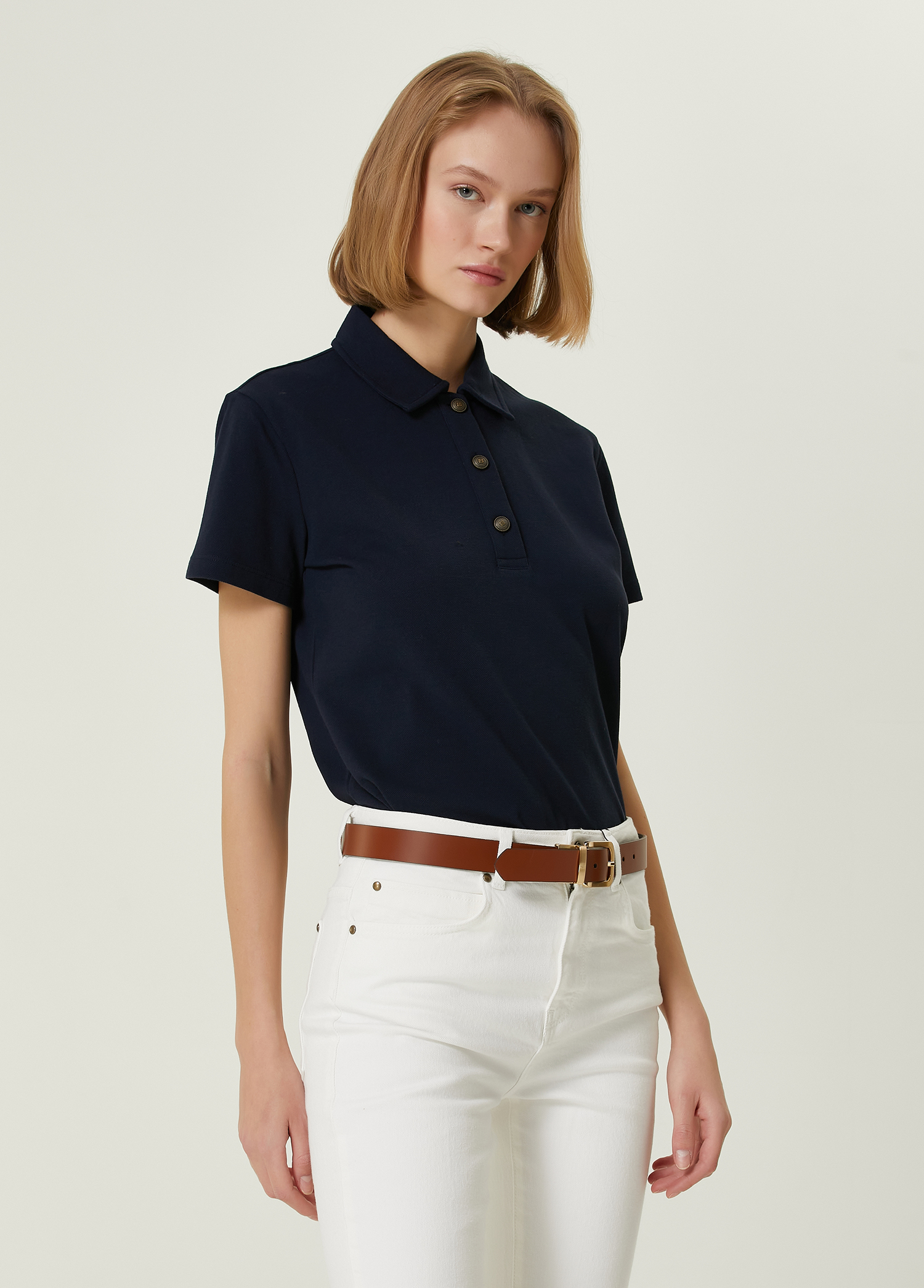 Lacivert Polo Yaka T-shirt