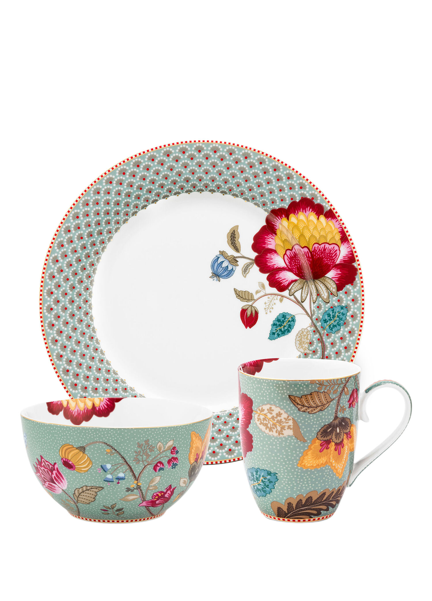 P Pip Studio Fantasy Blooming Tales Mavi Porselen Tabak Seti