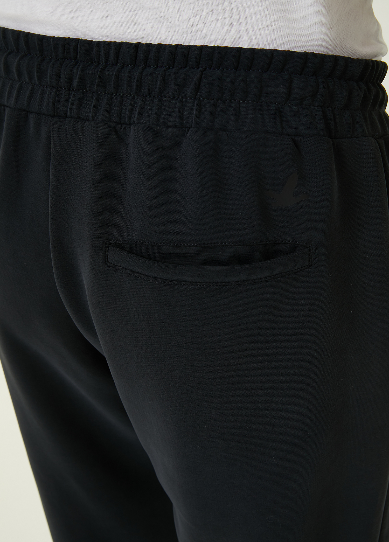 Siyah Beli Kordonlu Nervürlü Jogger Eşofman Altı_4