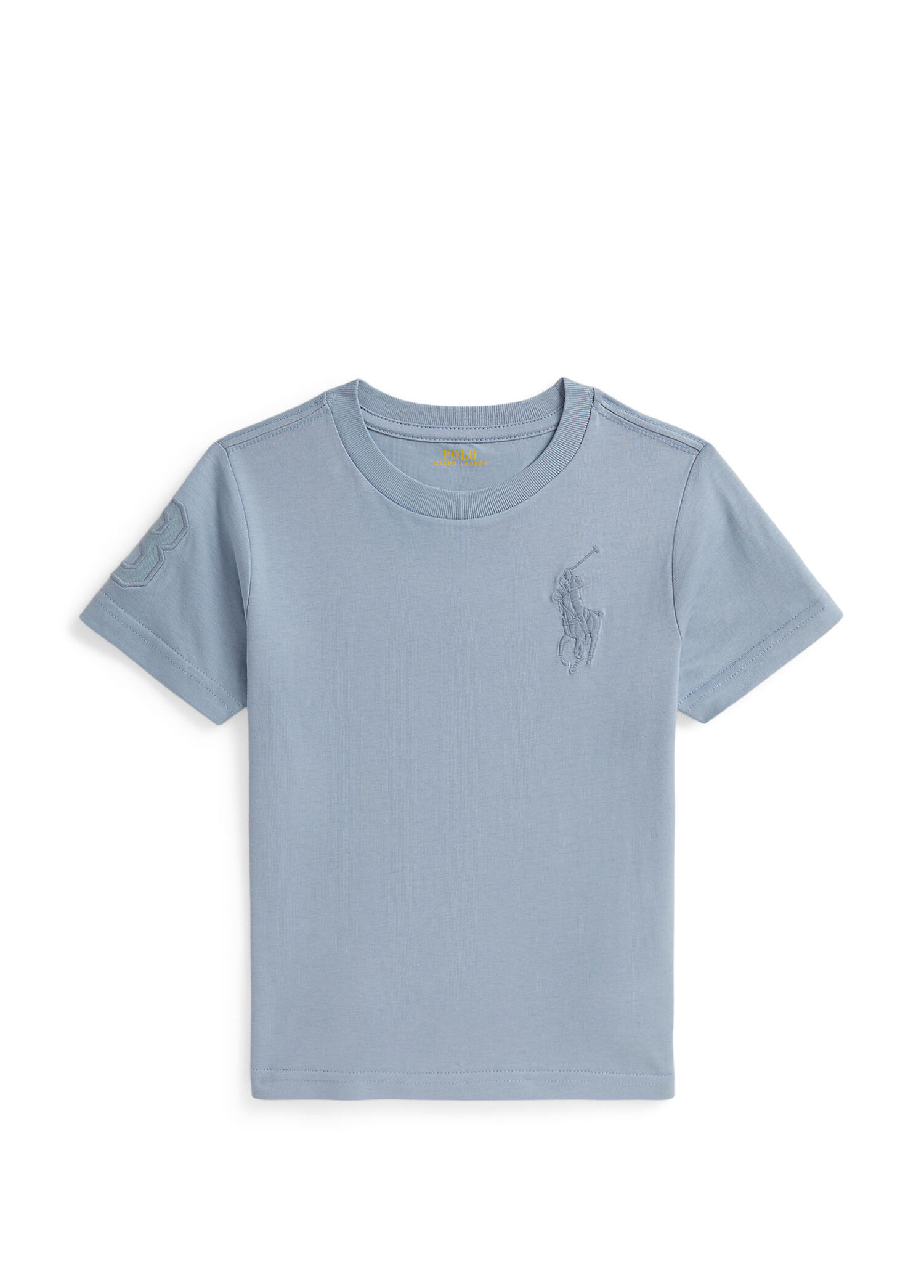 Açık Mavi Logo Nakışlı Erkek Çocuk T-shirt