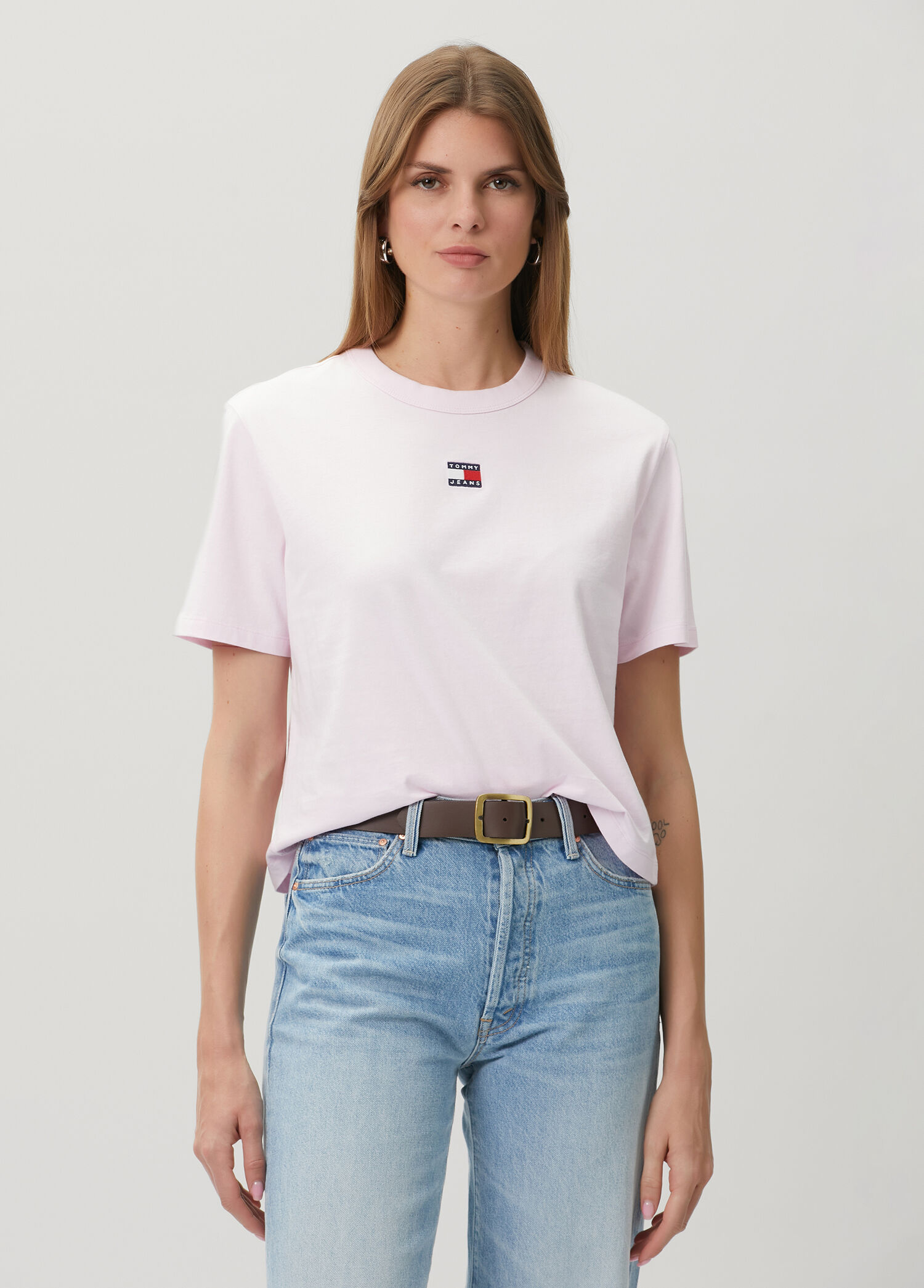 Boxy Badge Pembe T-shirt