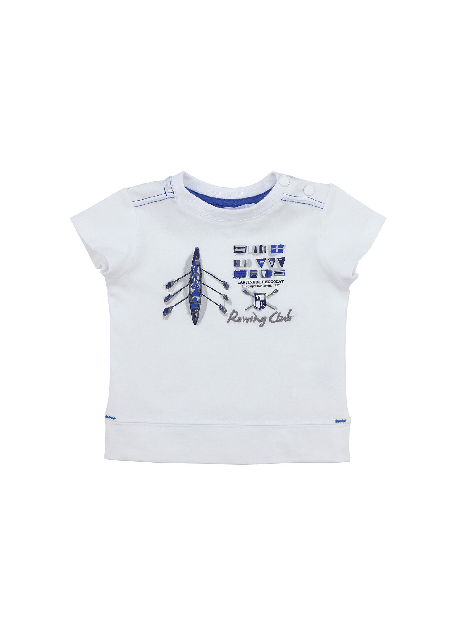 Kısa Kollu Beyaz Erkek Bebek T-Shirt