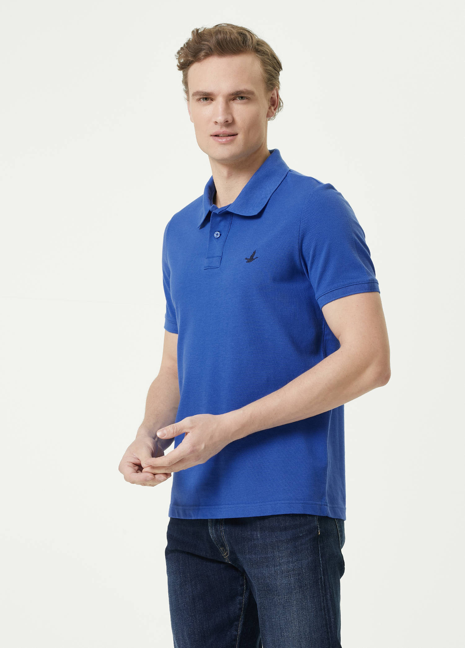 Comfort Fit Saks Polo Yaka T-shirt_2