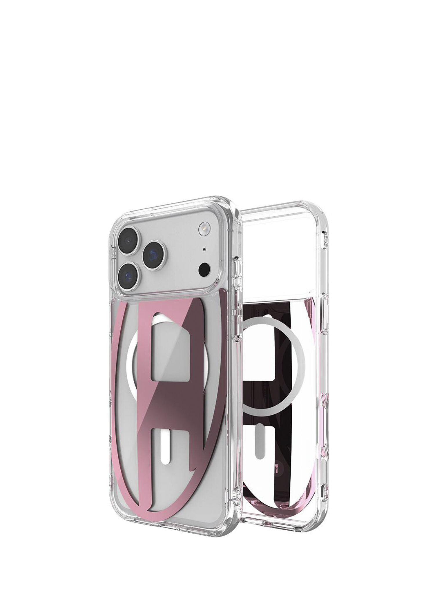 Diesel - iPhone 17 Pro Max Magsafe Compatible Oval D Metallic Pink Phone Case