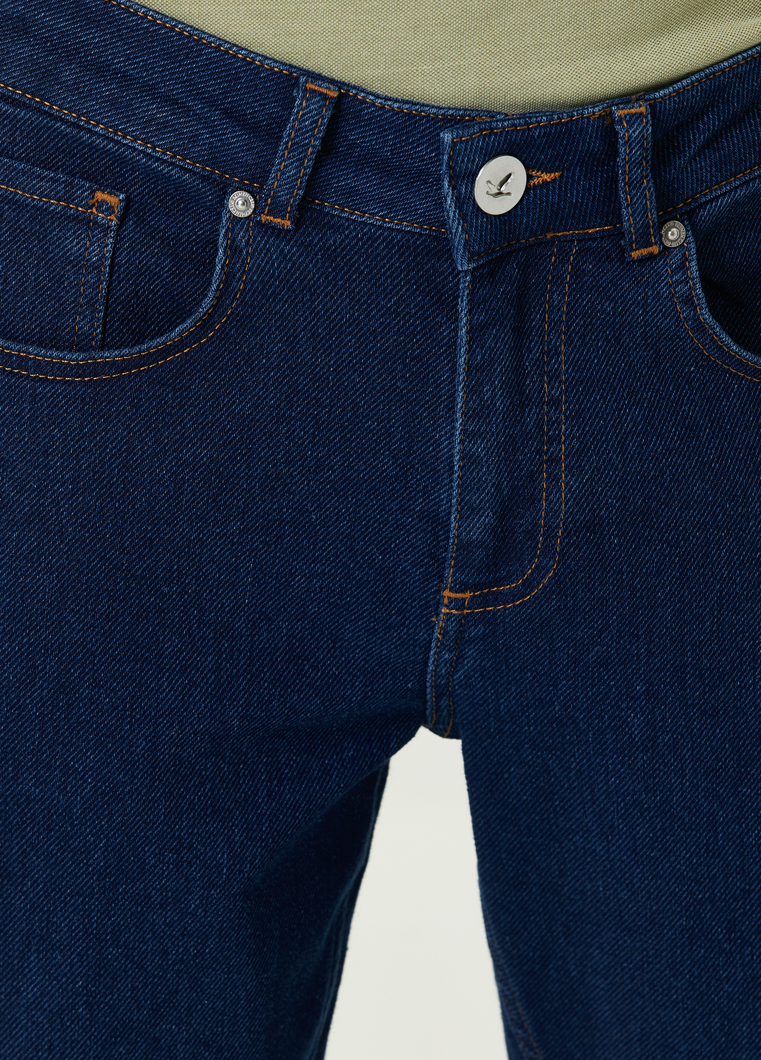 Slim Fit Mavi Örme Jean Pantolon_3