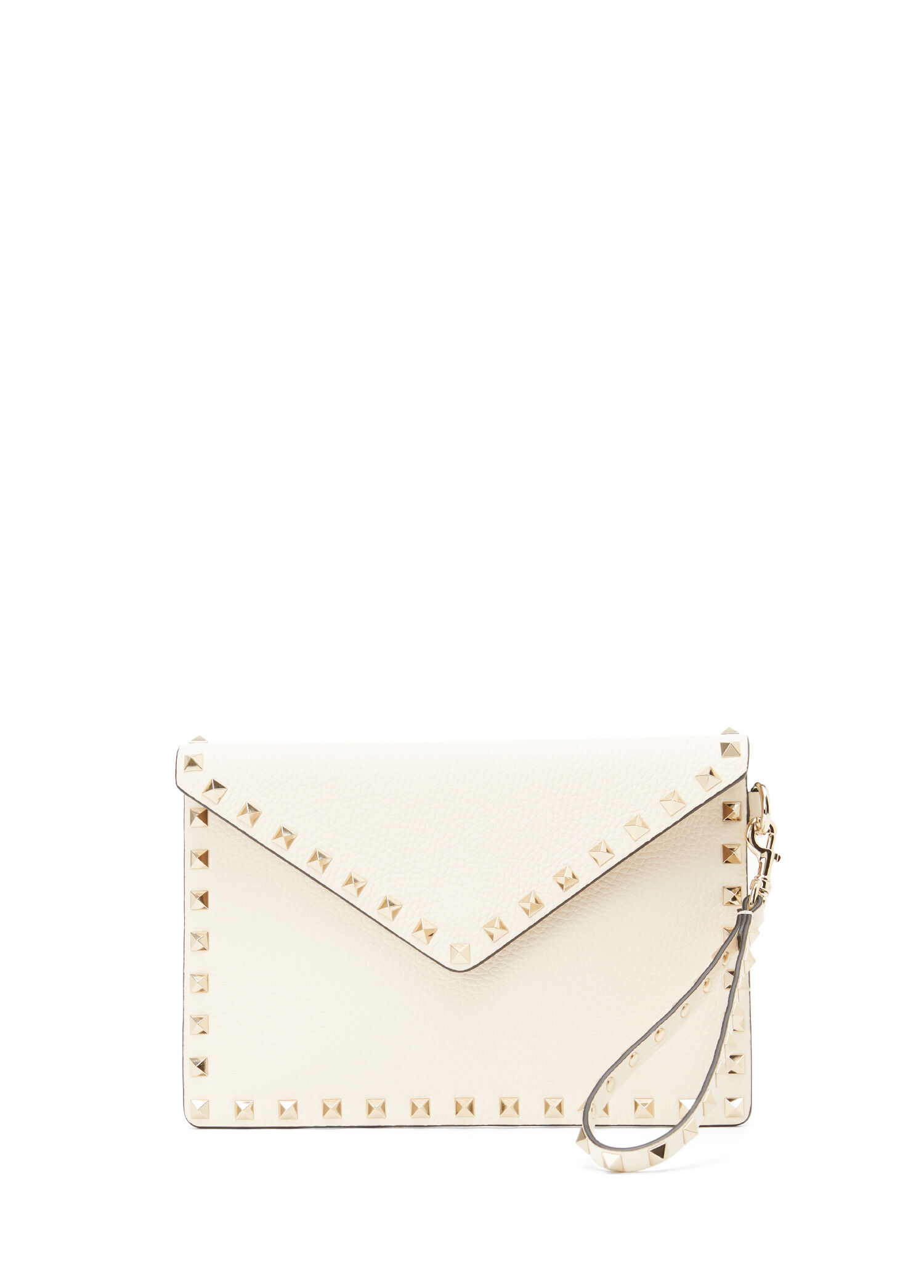 Rockstud Ekru Kadın Deri El Portföyü