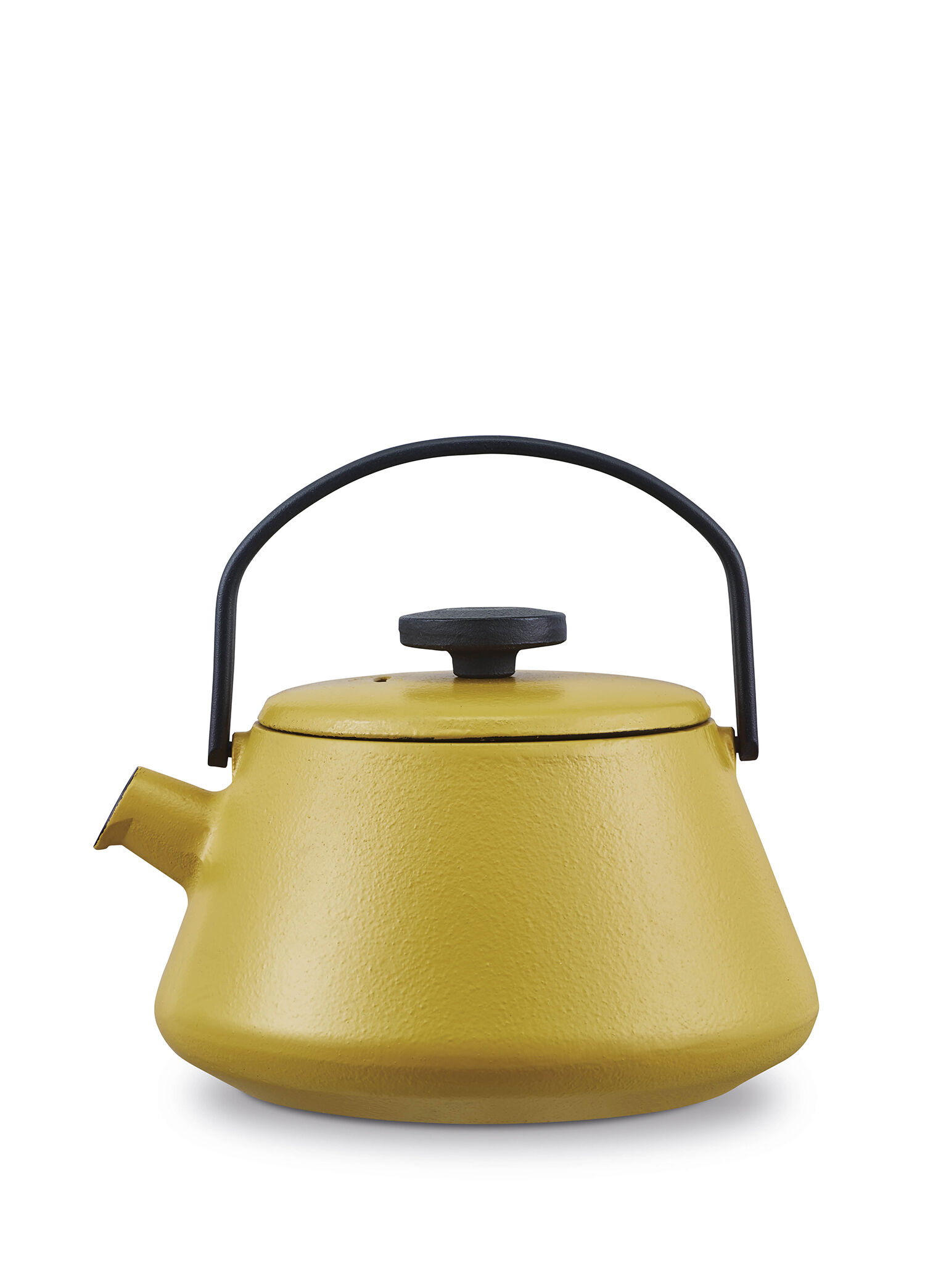 T-Time Mustard Yellow Hardal Demir Döküm Demlik