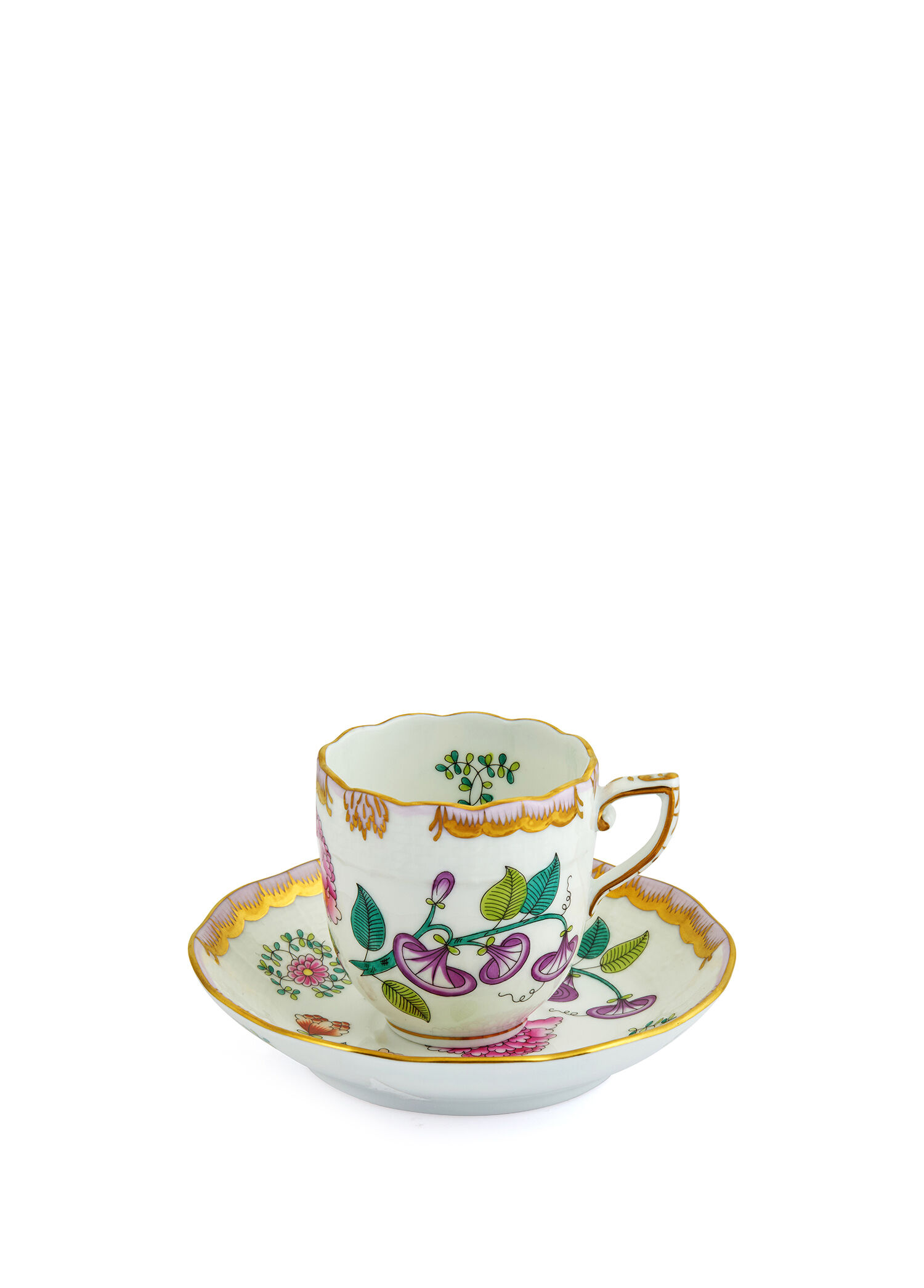 Windsor Flowers Desenli Porselen Kahve Fincanı ve Tabağı