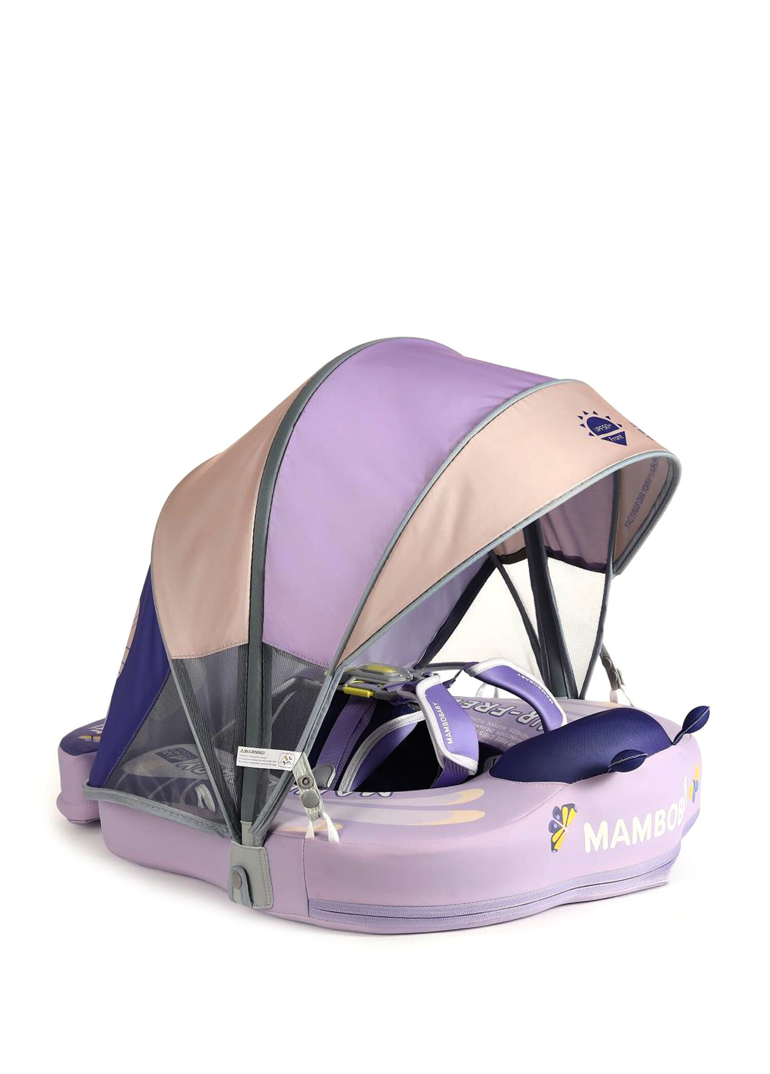 Pink Butterfly Dreams Emniyetli Gölgelikli Ayak Destekli Bebek Yüzme Simidi
