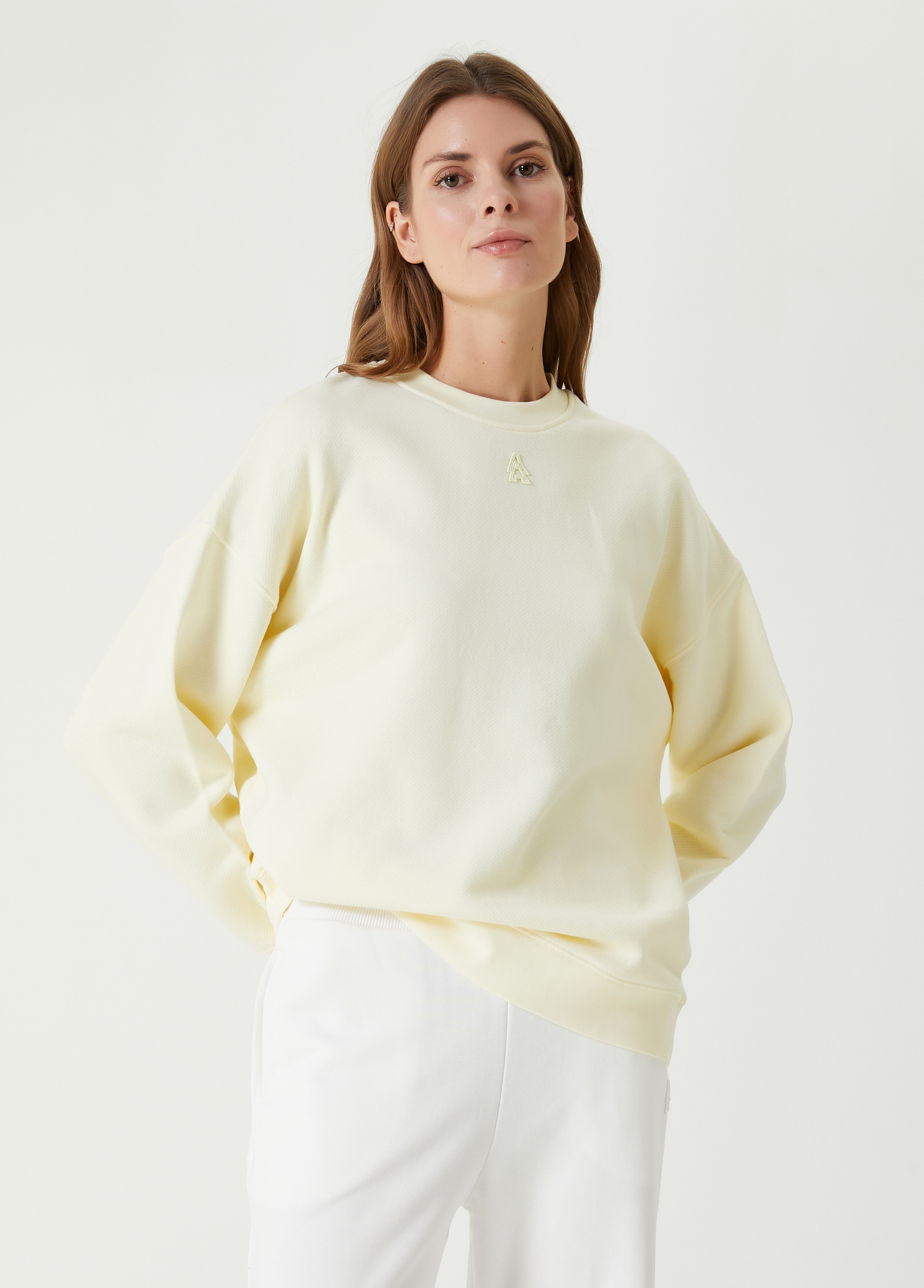 Oversize Sarı Logolu Sweatshirt