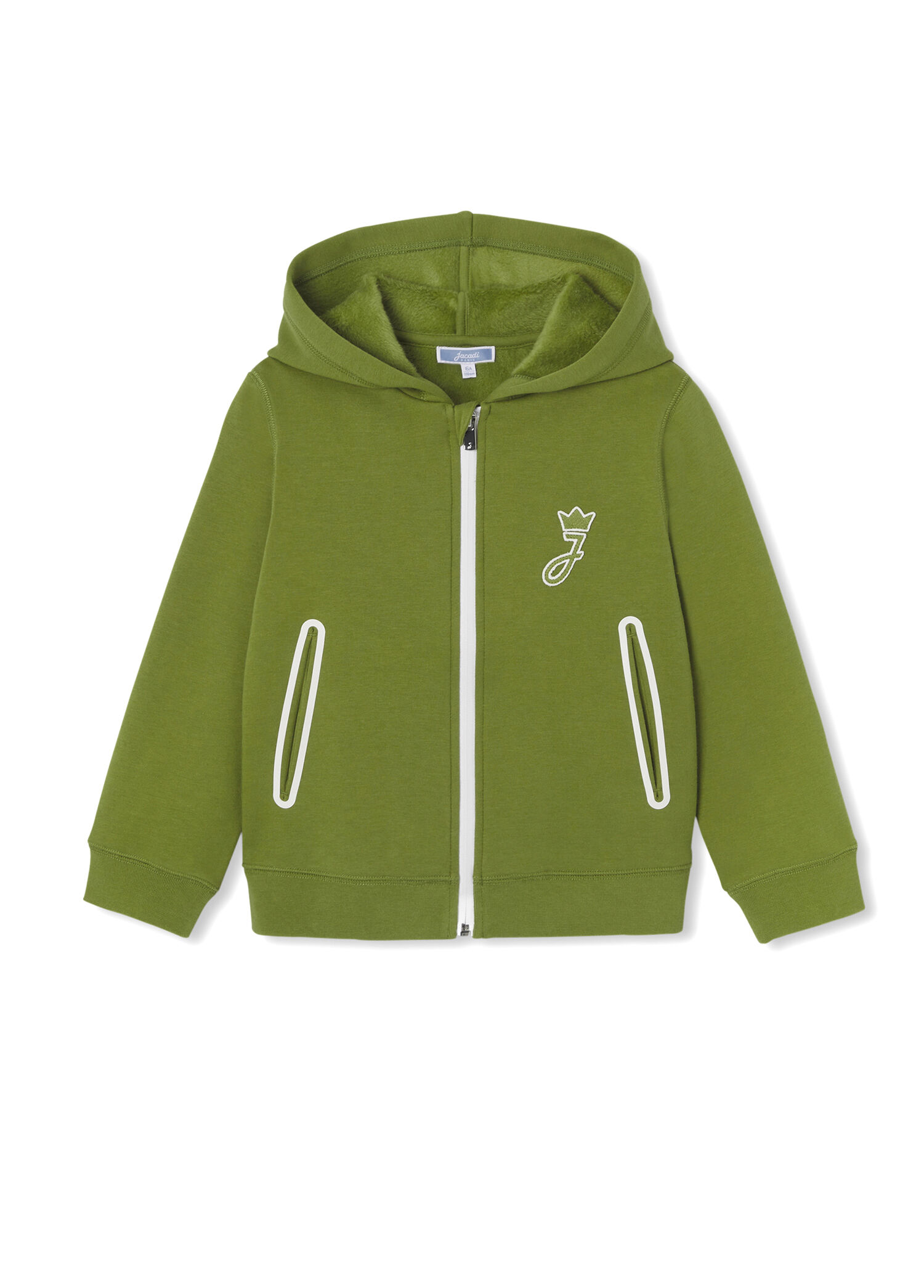 Yeşil Çift Dokulu Kapüşonlu Erkek Çocuk Sweatshirt