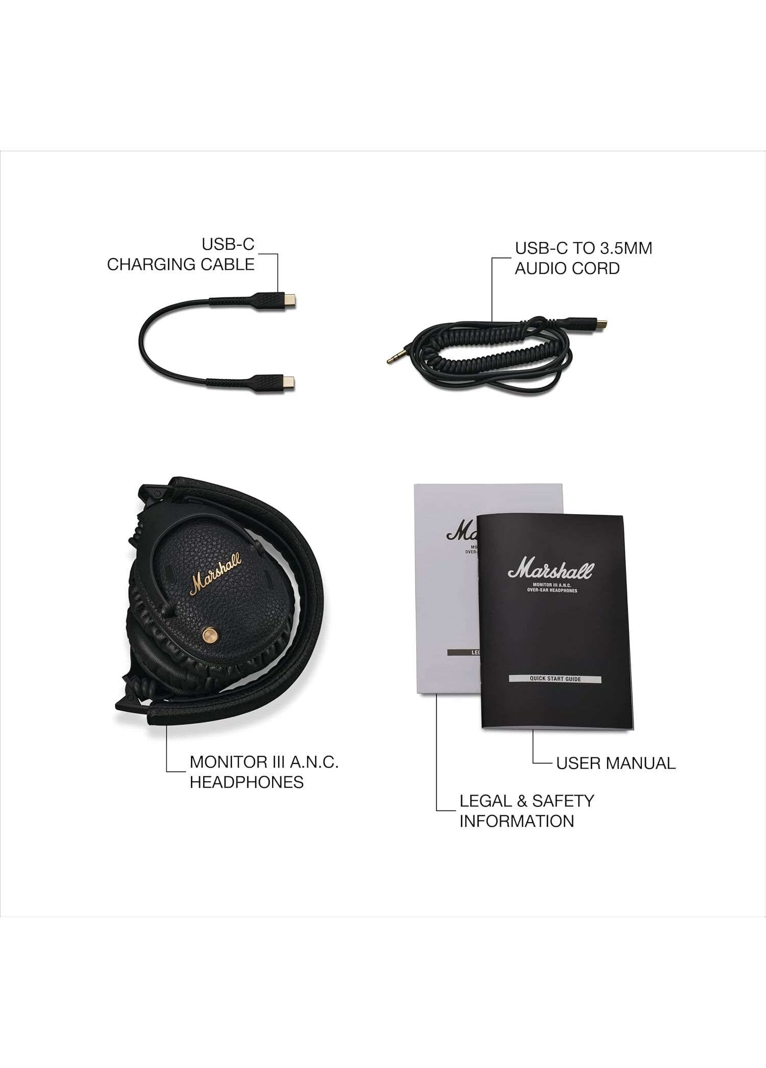 Marshall - Monitor III ANC Siyah Kulak Üstü Bluetooth Kulaklık - Siyah