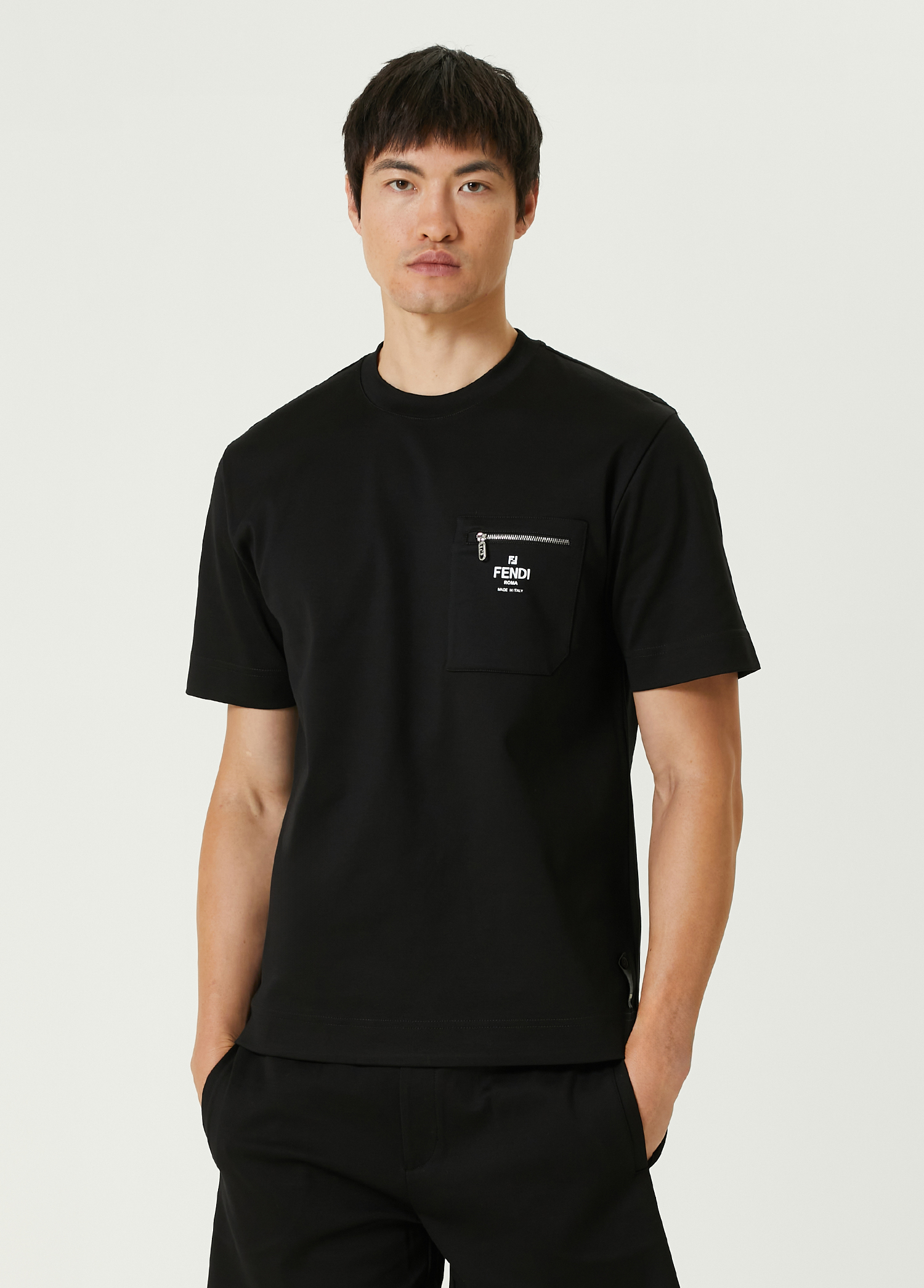 Siyah Cep Detaylı T-shirt