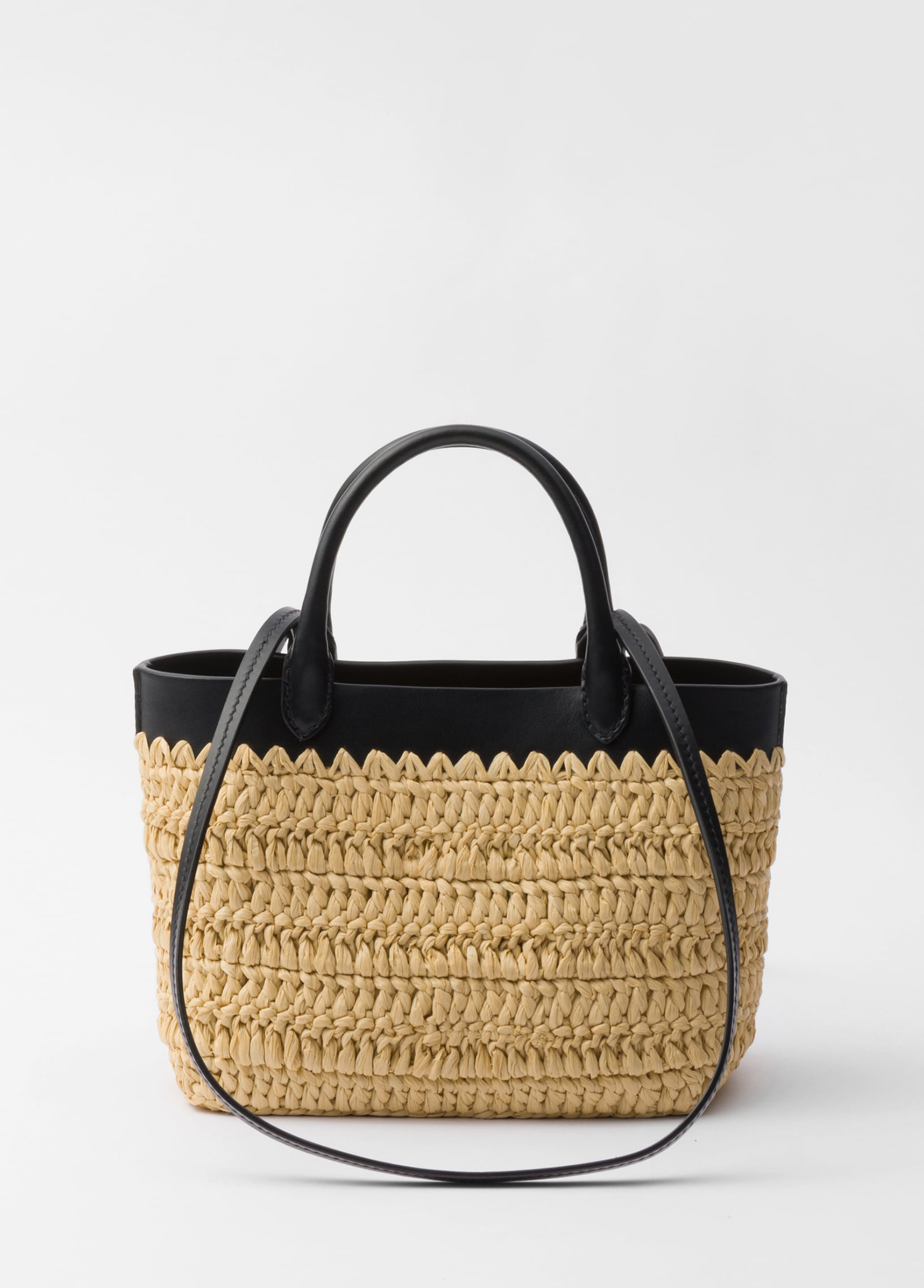 バッグ PRADA Tessuto Nylon & Leather Tote Bag Prada 1BA843 Tessuto Nylon & Saffiano Leather Trim Top Zip Bag