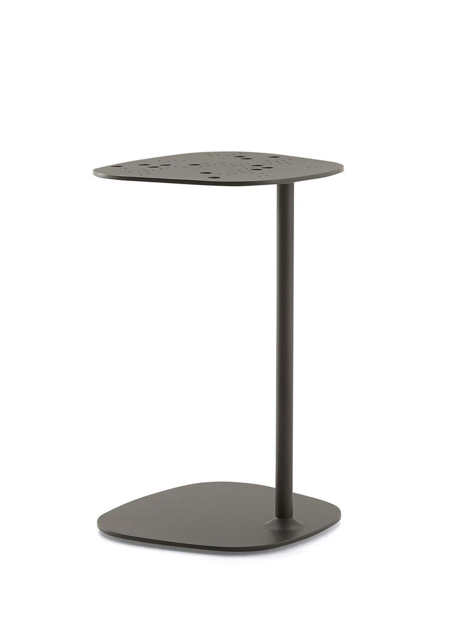 Aikana Metallic Grey Alüminyum Yüksek Bahçe Yan Sehpa