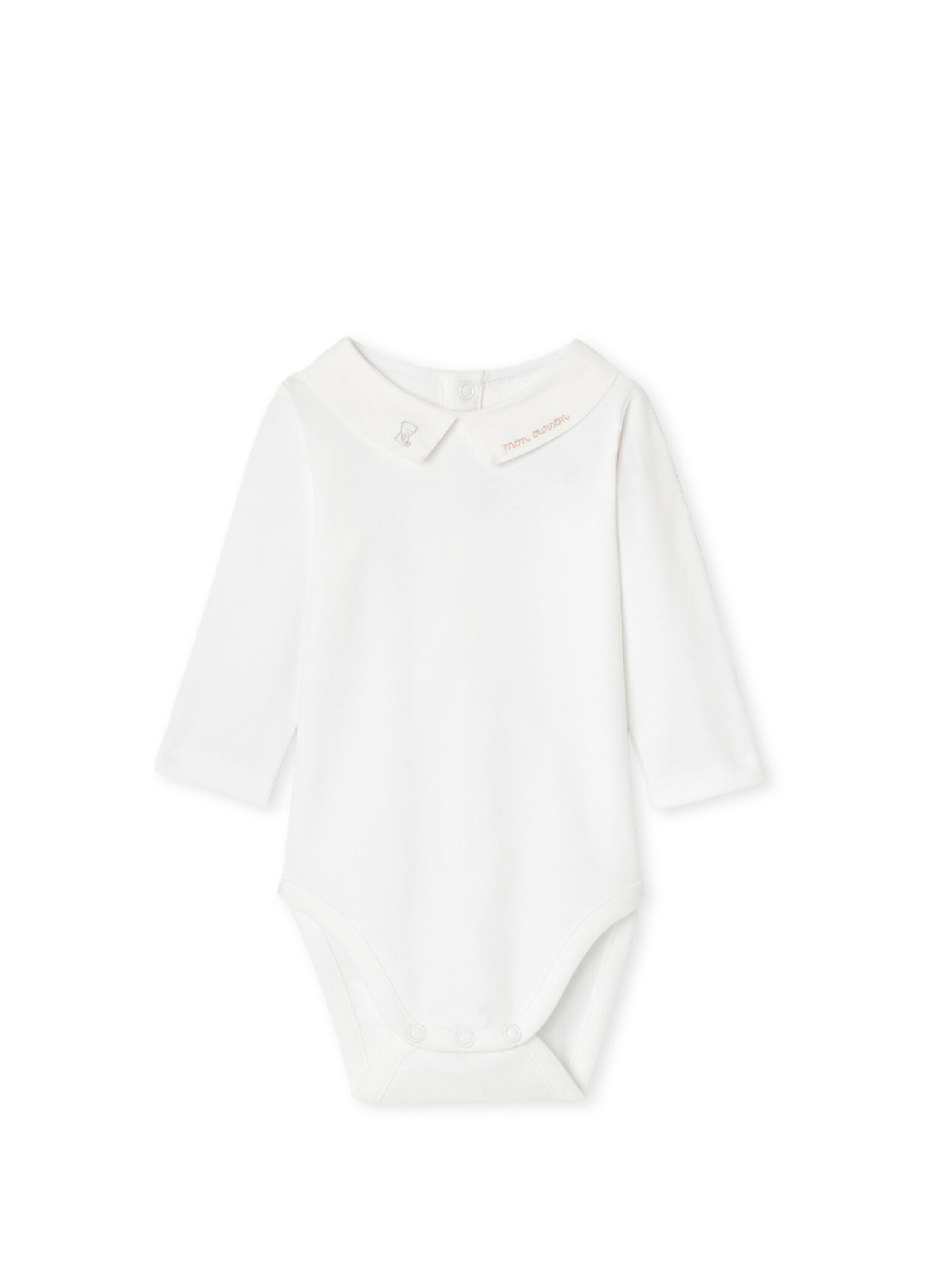 Beyaz Uzun Kollu Unisex Bebek Body