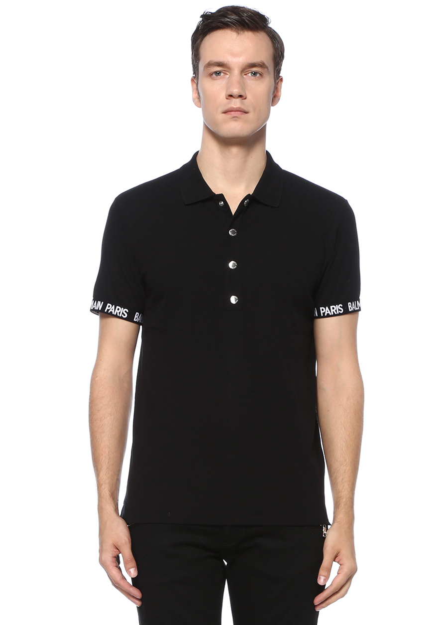 Beymen Siyah Polo Yaka Kontrast Logolu T-shirt. 1