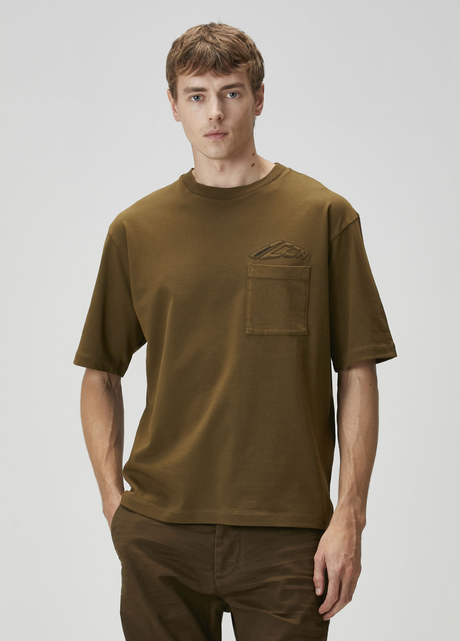 Haki Logo Nakışlı T-shirt