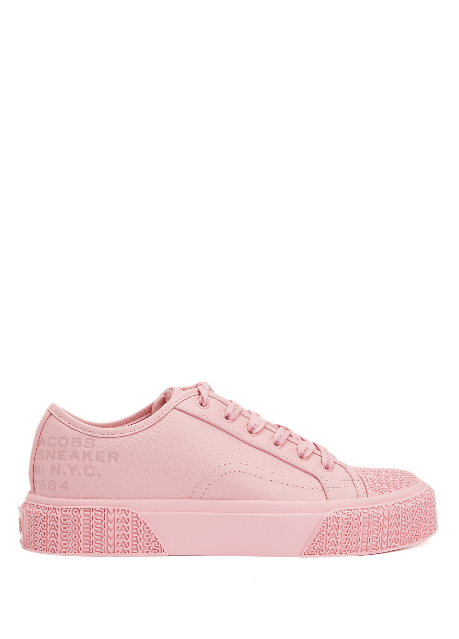 Pembe Logolu Kadın Deri Sneaker