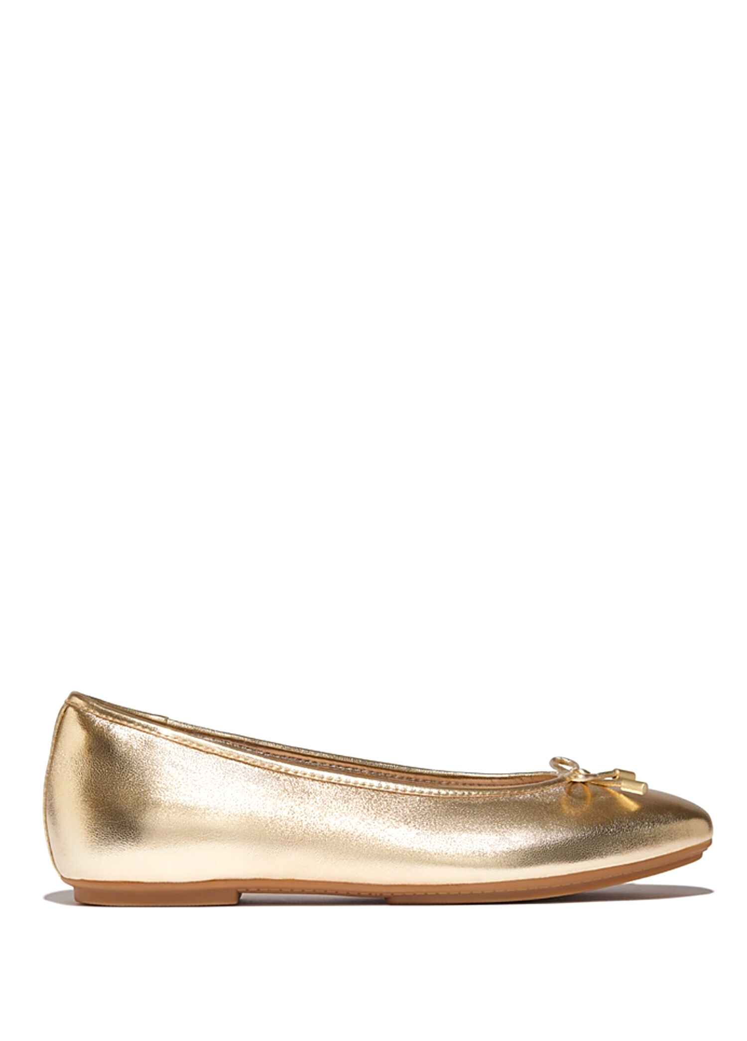 Delicato Bow Soft Metallic Deri Kadın Babet