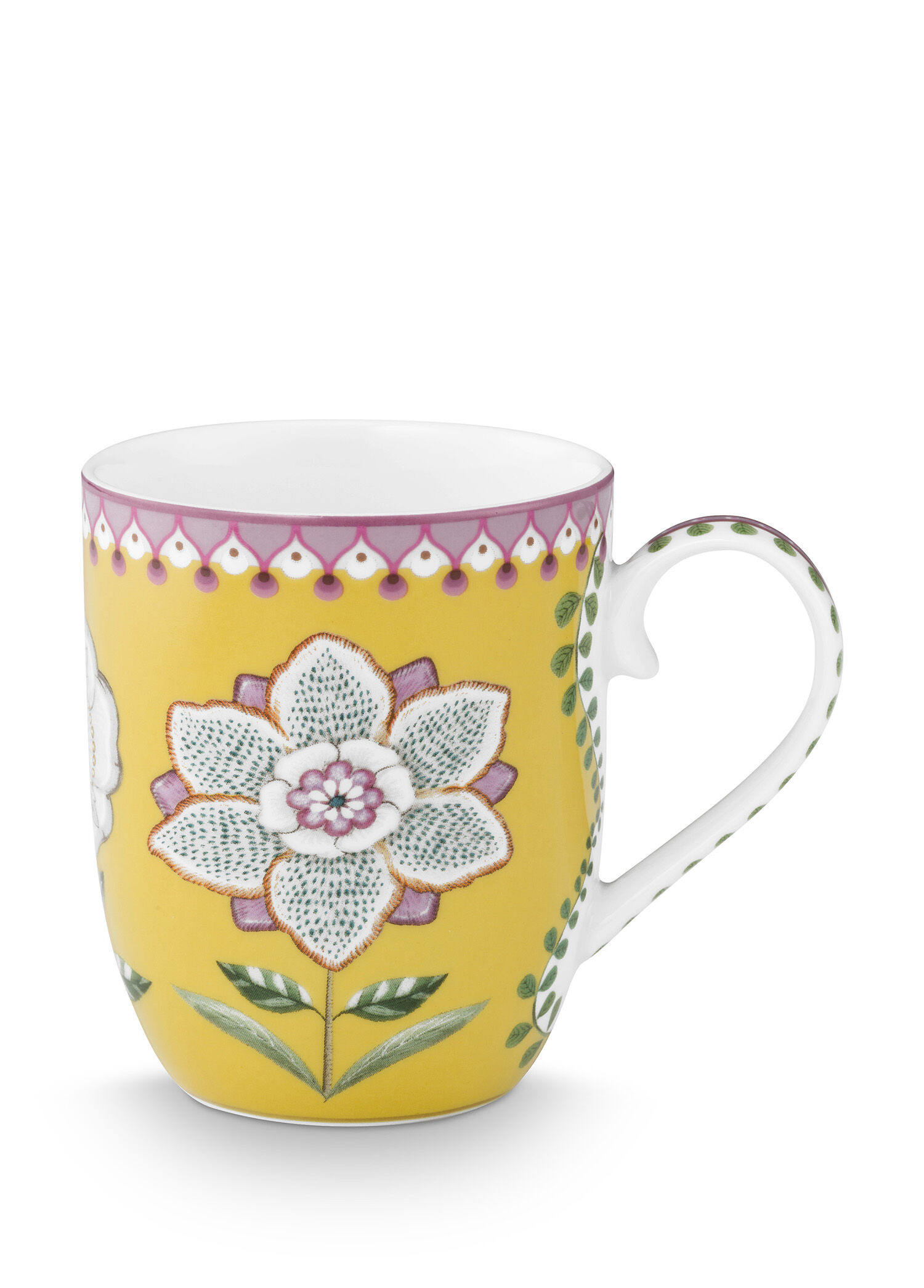 Lily & Lotus Sarı Çiçekli Küçük Porselen Kupa