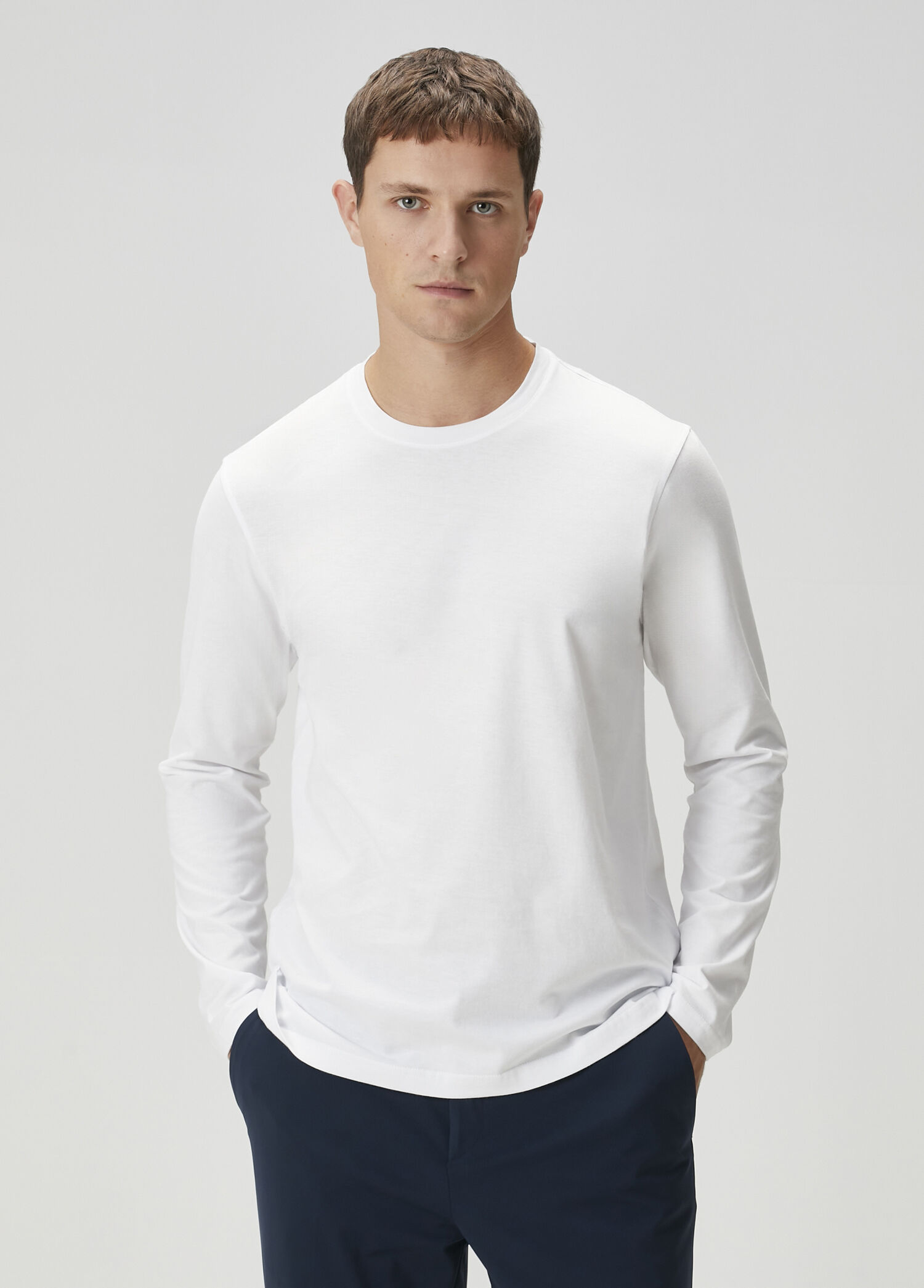 Beyaz Uzun Kollu Basic T-shirt