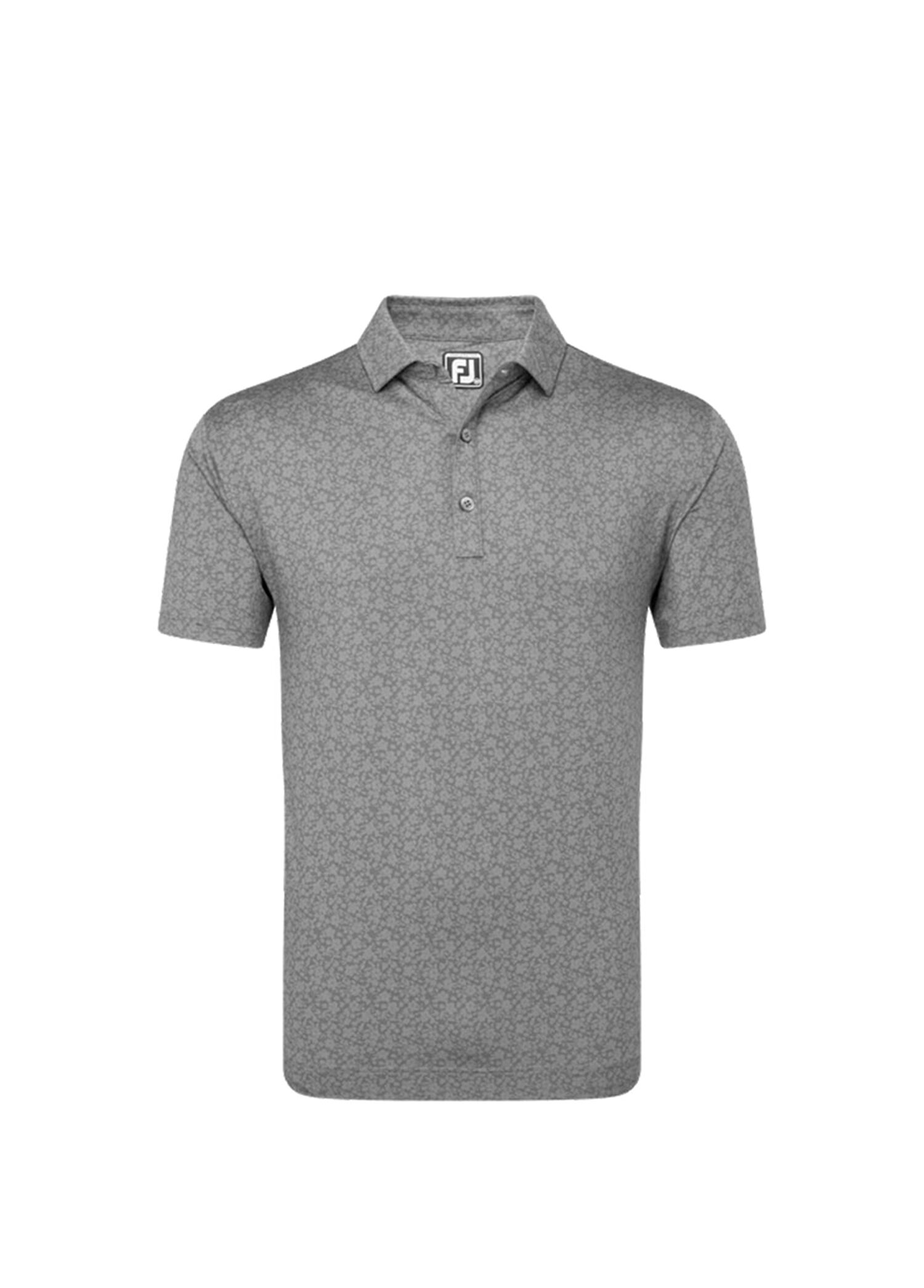FootJoy Çiçek Baskılı Polo Yaka Golf T-Shirt Çakıl Gri 81622