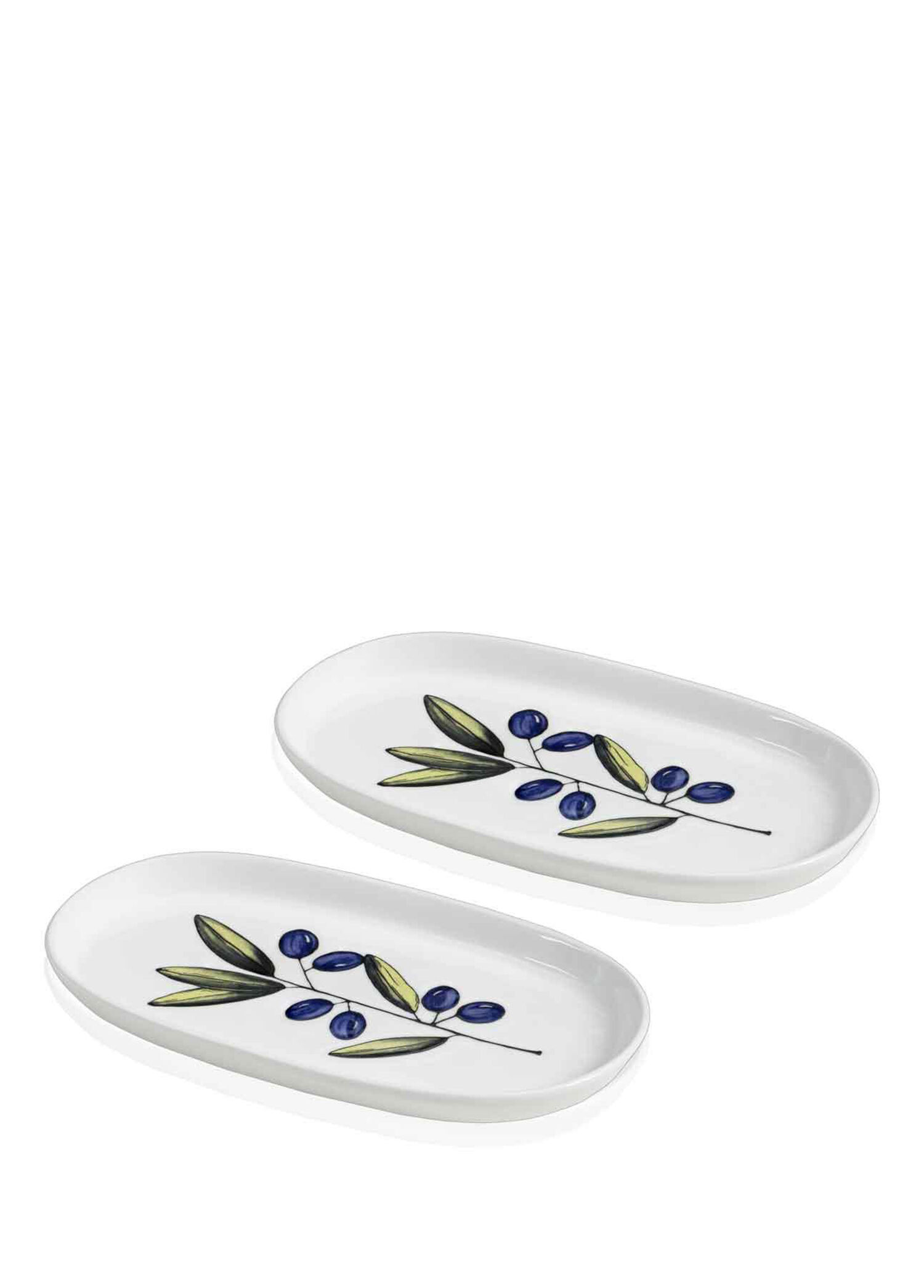 Olivos Desenli Seramik Oval 2'li Servis Tabağı Seti 26 cm