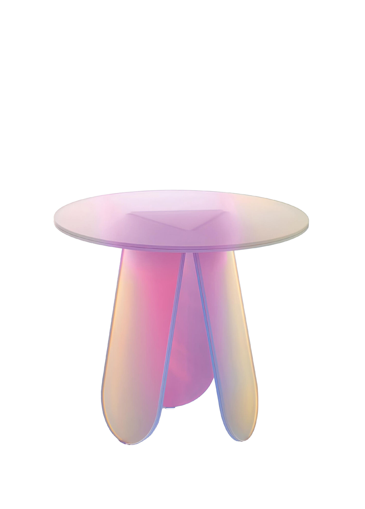 Shimmer Renkli Cam Yan Sehpa 52 cm